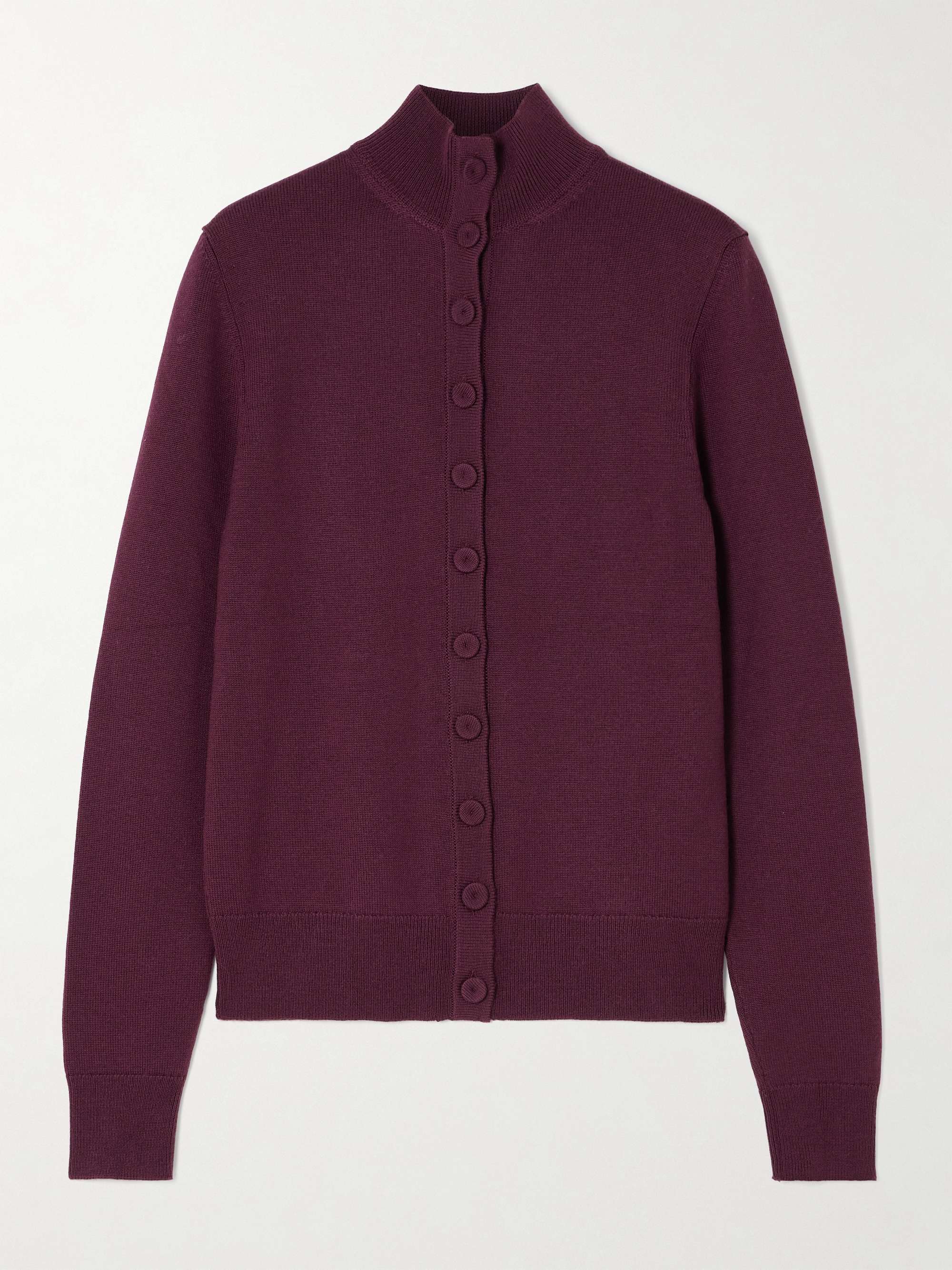 Wool turtleneck cardigan view