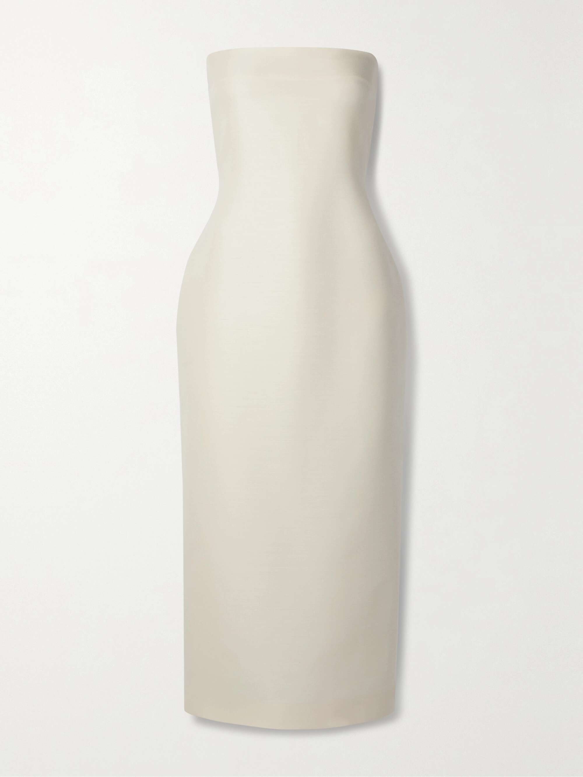 Nita strapless wool and silk-blend cady midi dress view