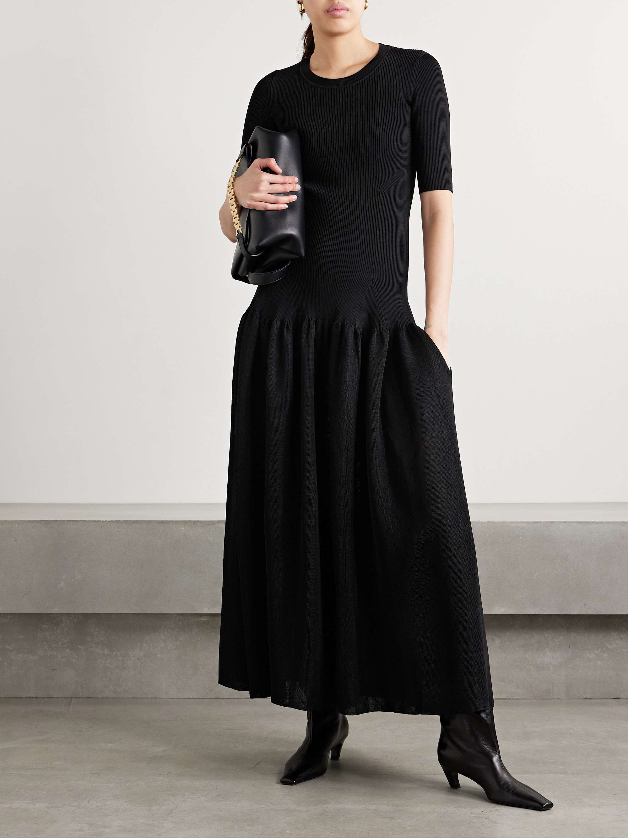 Maisie gathered stretch-knit maxi dress view