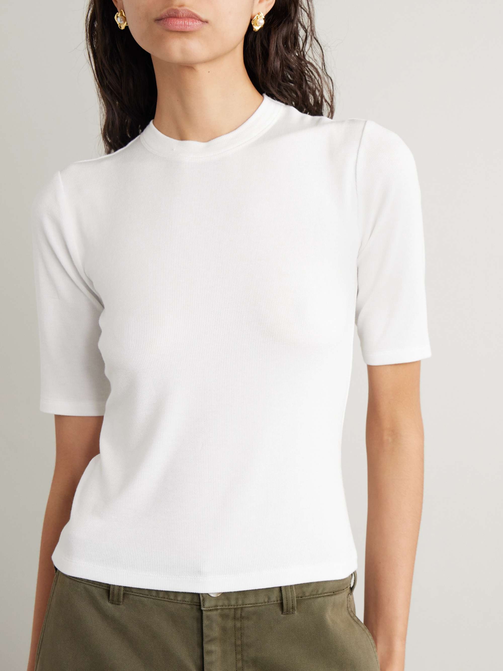 Ribbed stretch-modal T-shirt view