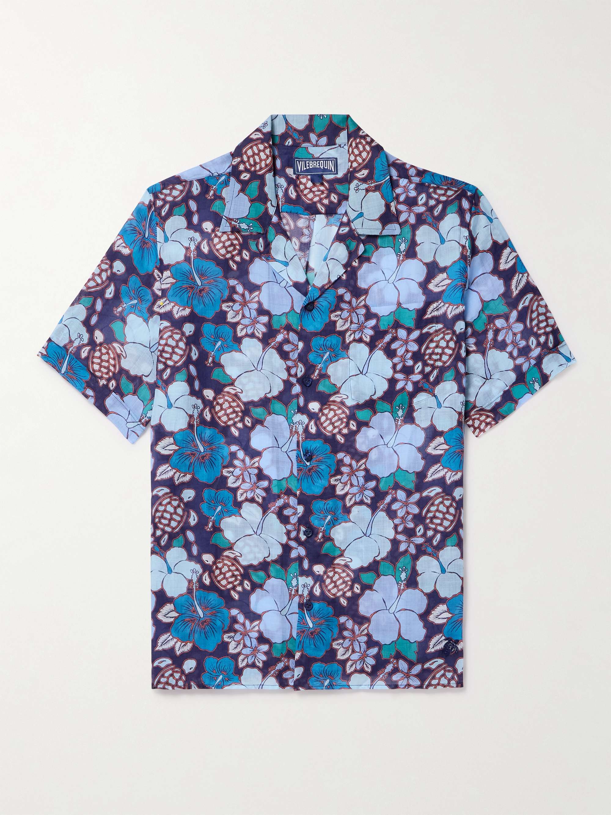 Charli Camp-Collar Floral-Print Ramie Shirt view