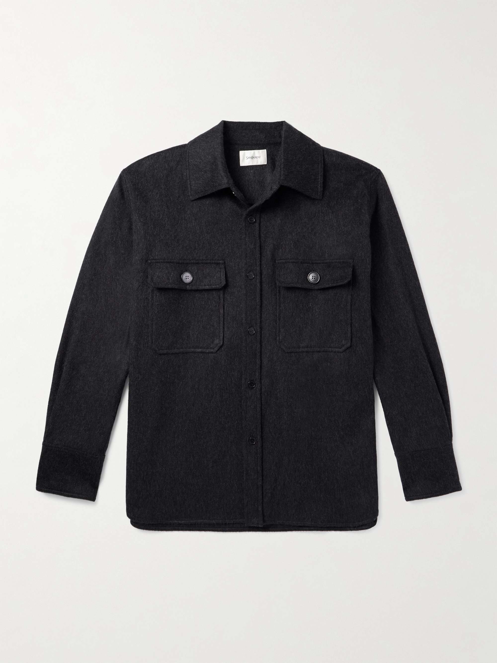 Brushed Cashmere and Wool-Blend Overshirt view