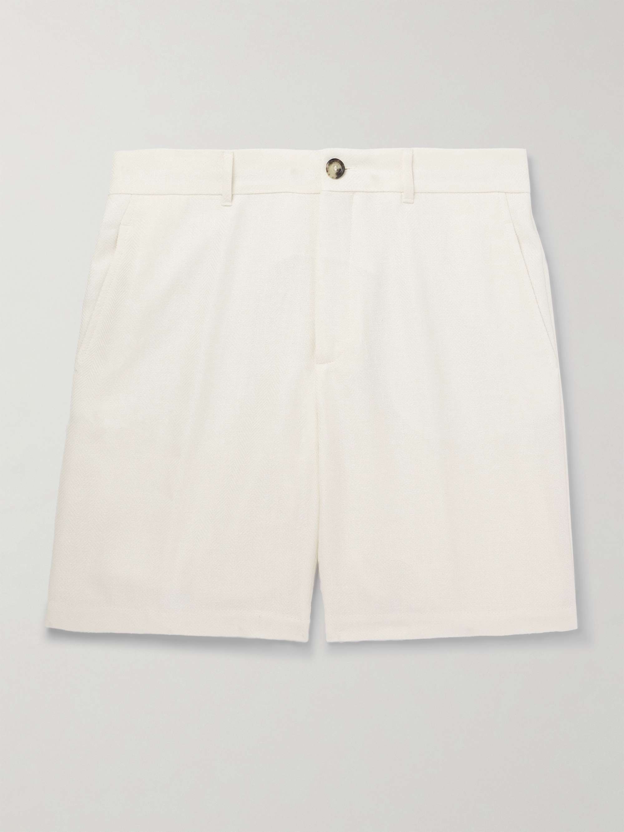 Straight-Leg Linen, Silk, Wool and Cotton-Blend Bermuda Shorts view