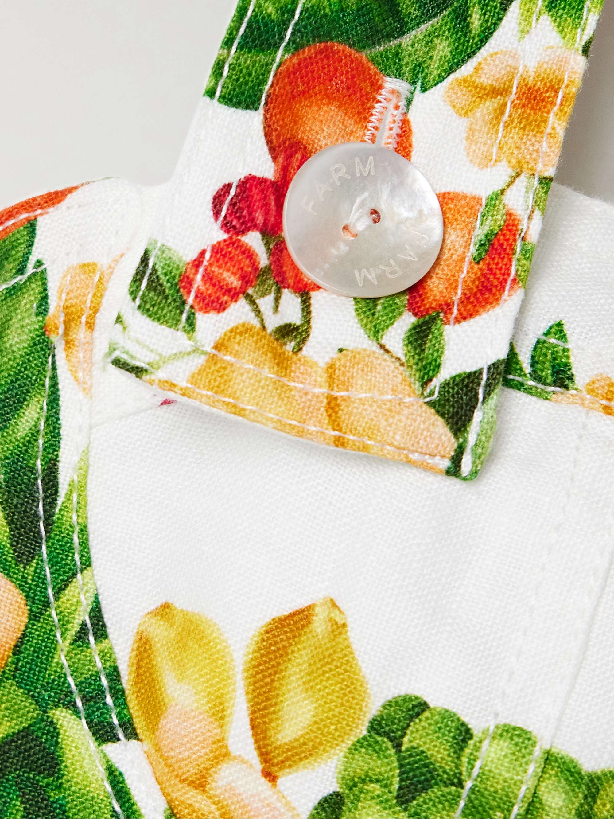 Cropped printed linen top view
