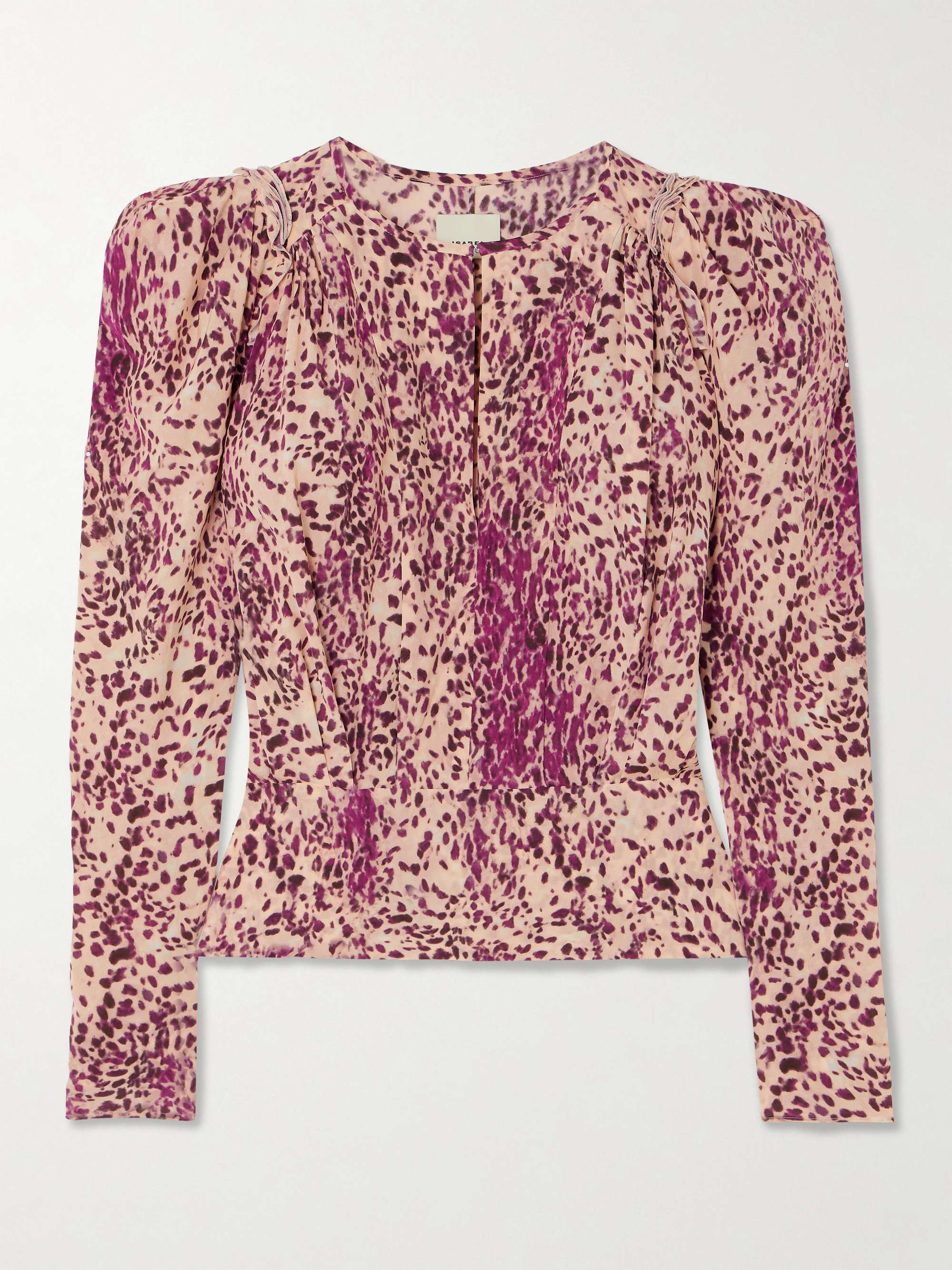 Zarga pleated printed silk-blend blouse view