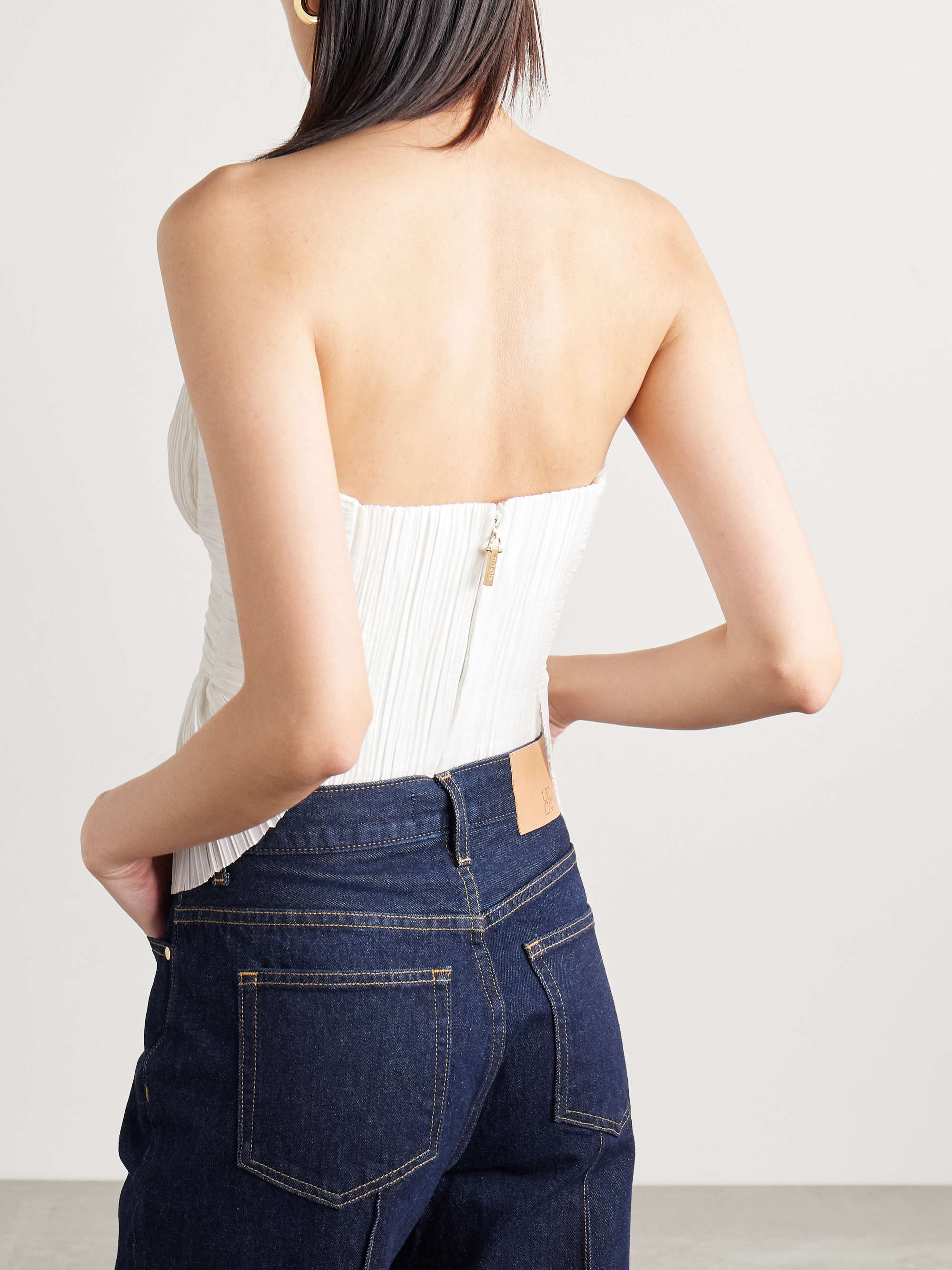 Jace strapless plissé-voile bustier top view