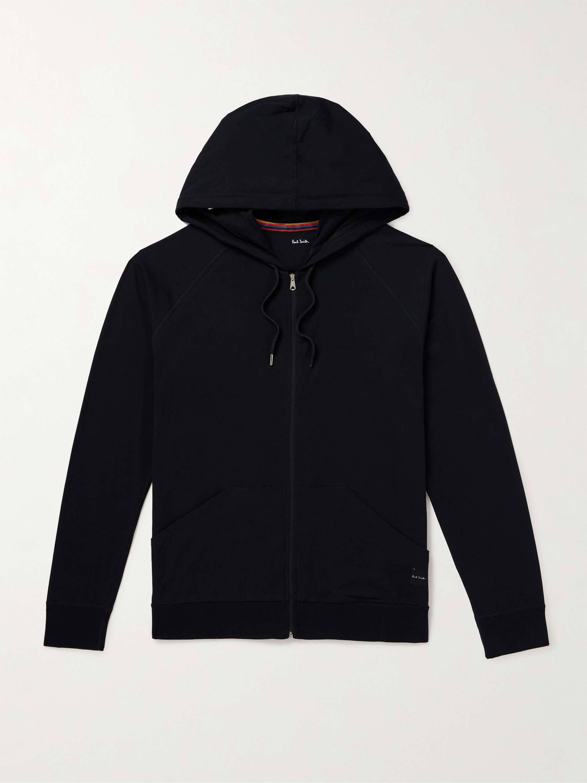 Grosgrain-Trimmed Cotton-Jersey Zip-Up Hoodie view
