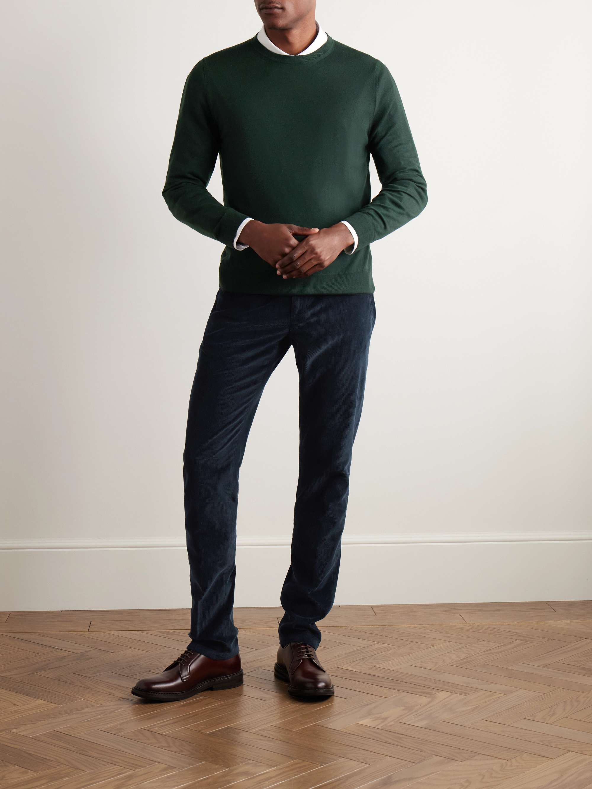 Slim-Fit Stretch Cotton and Modal-Blend Corduroy Trousers view