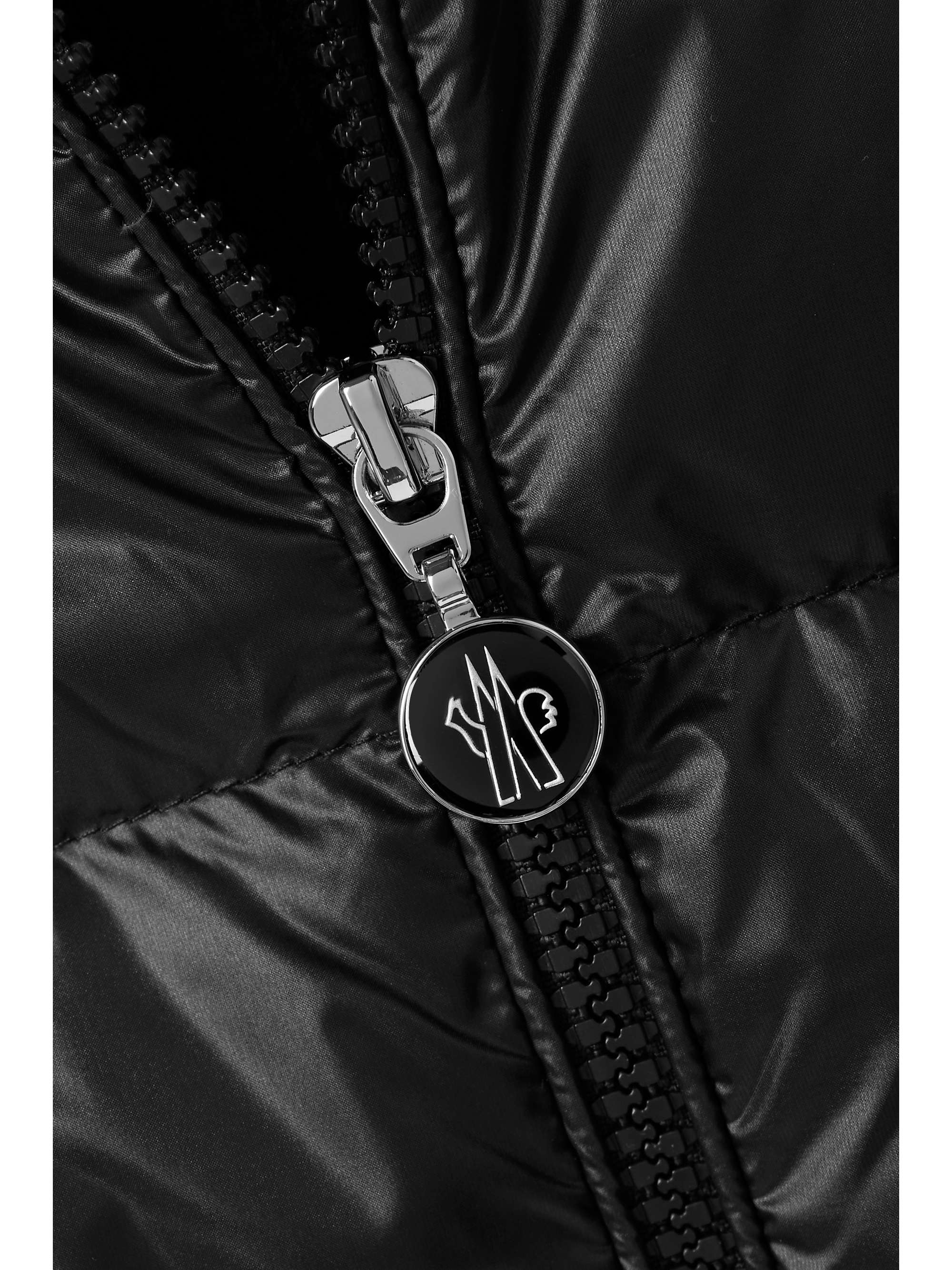 Ribbed wool and quilted shell down hoodie view
