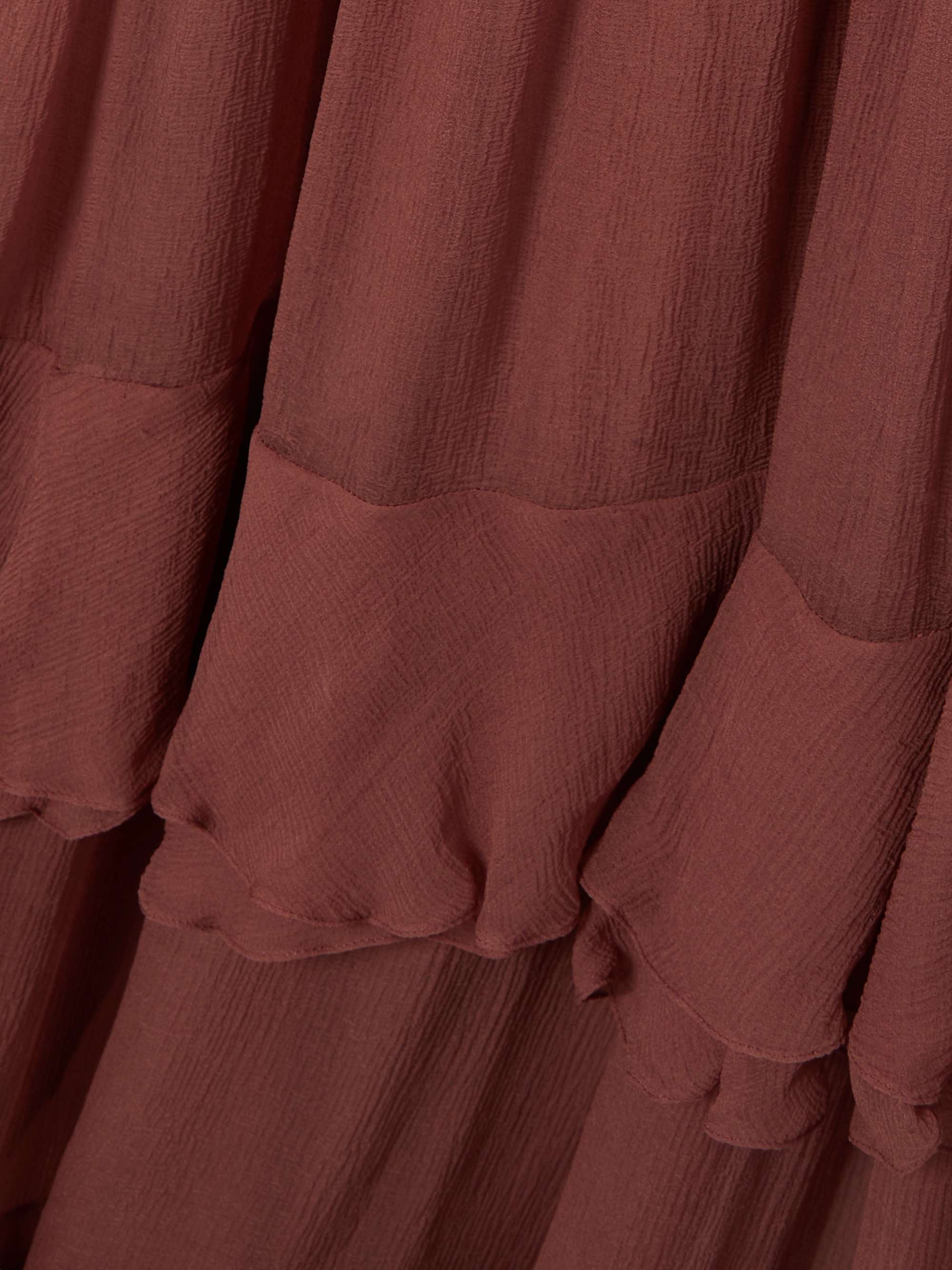 Ruffled tiered pleated silk-crepon gown view
