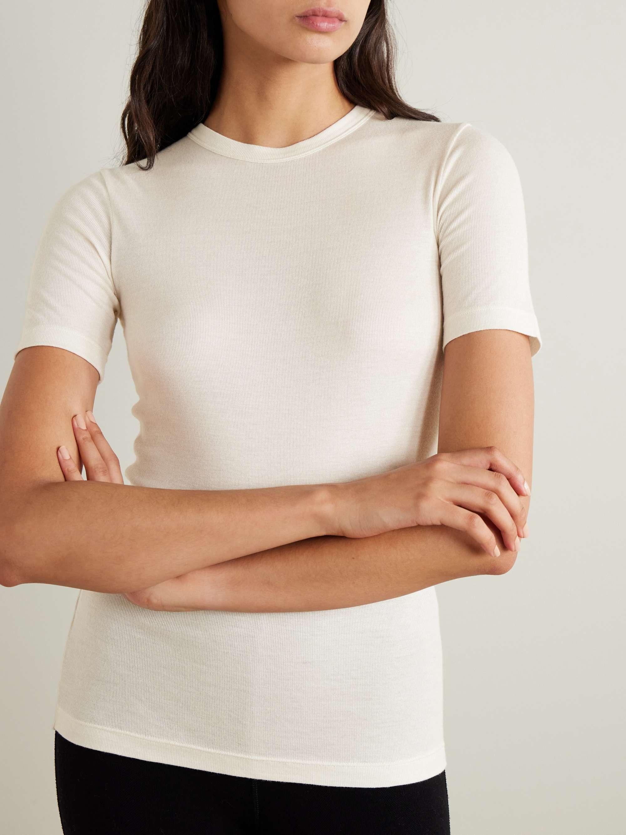 Ribbed-knit T-shirt view
