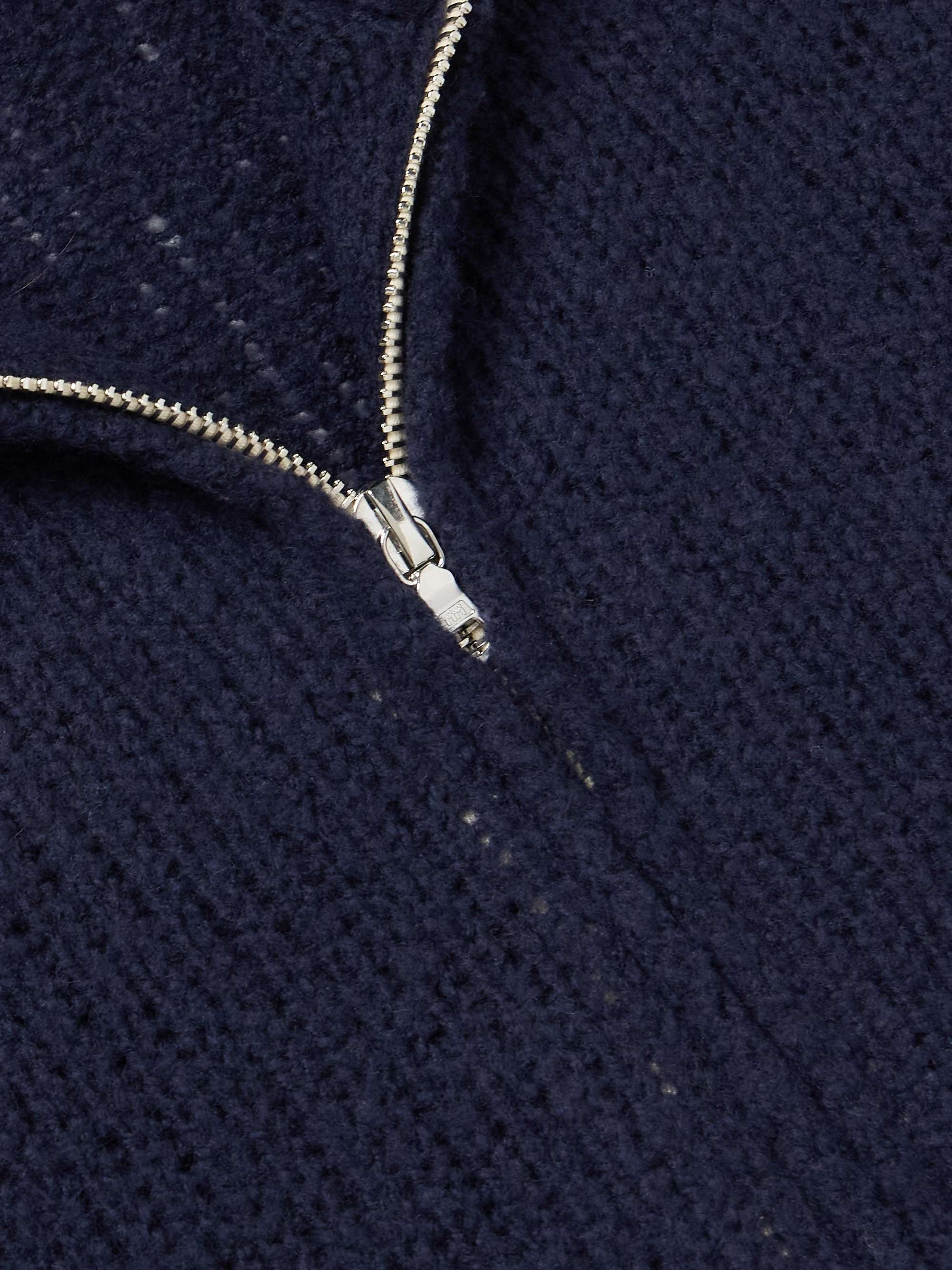 Wool-Bouclé Zip-Up Sweater view