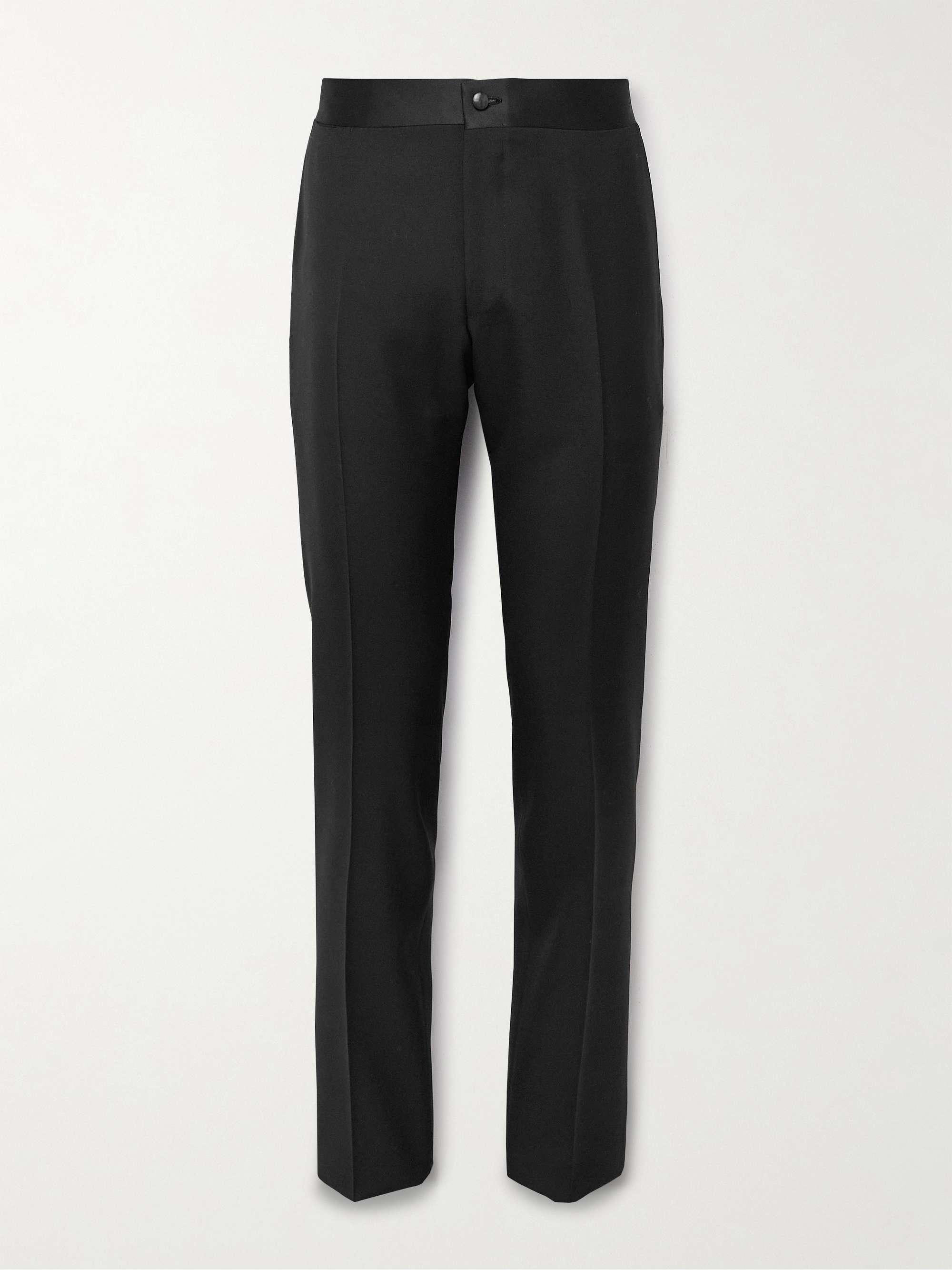 Slim-Fit Satin-Trimmed Wool Tuxedo Trousers view
