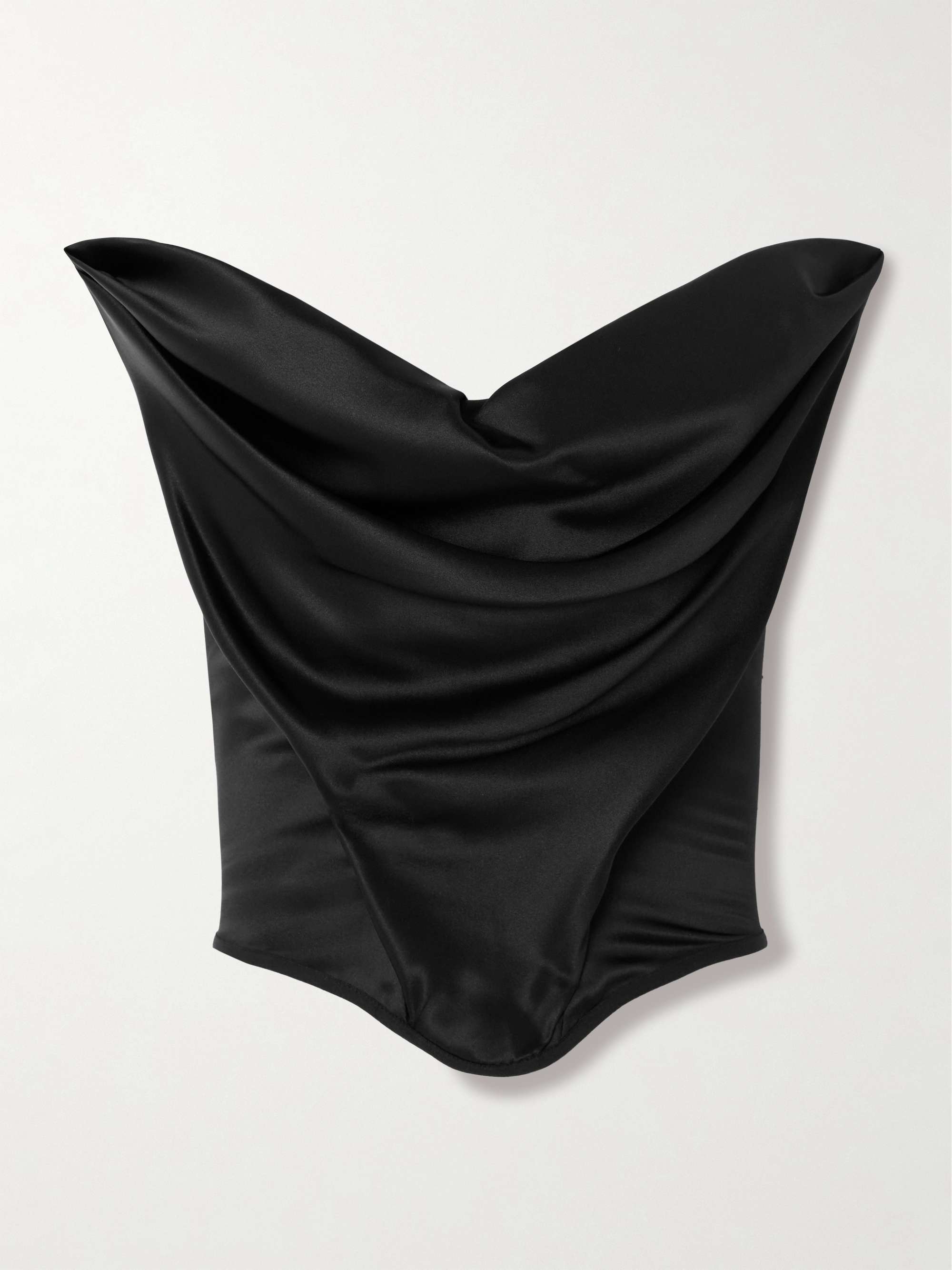 Stretch-silk satin bustier top view