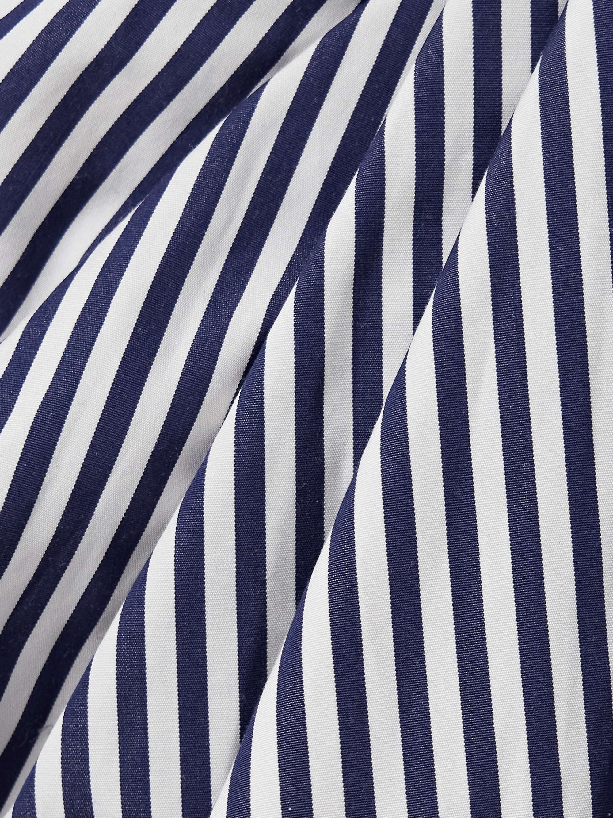 Cari wrap-effect gathered striped cotton-poplin midi dress view