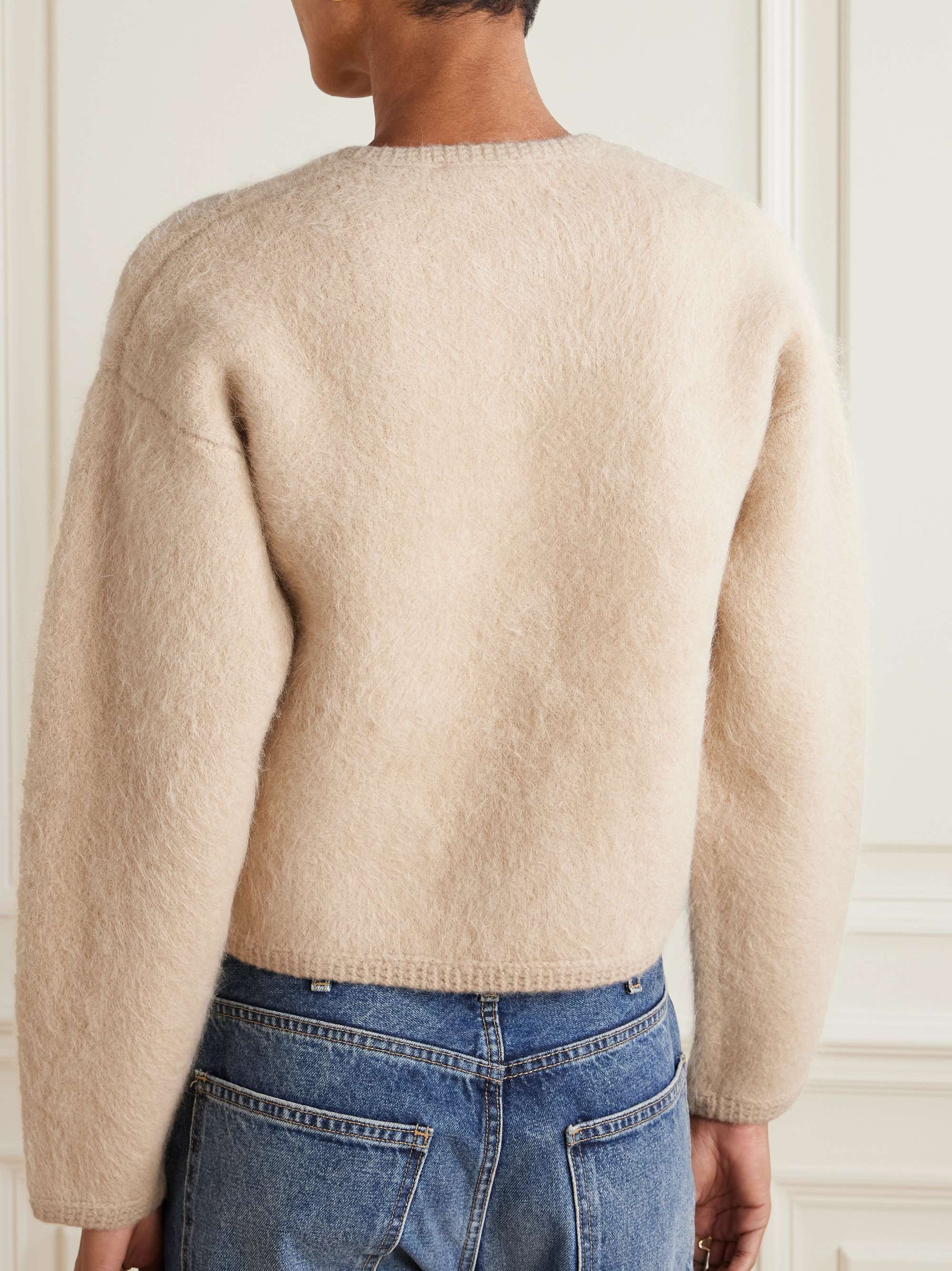 Brushed wool-blend cardigan view