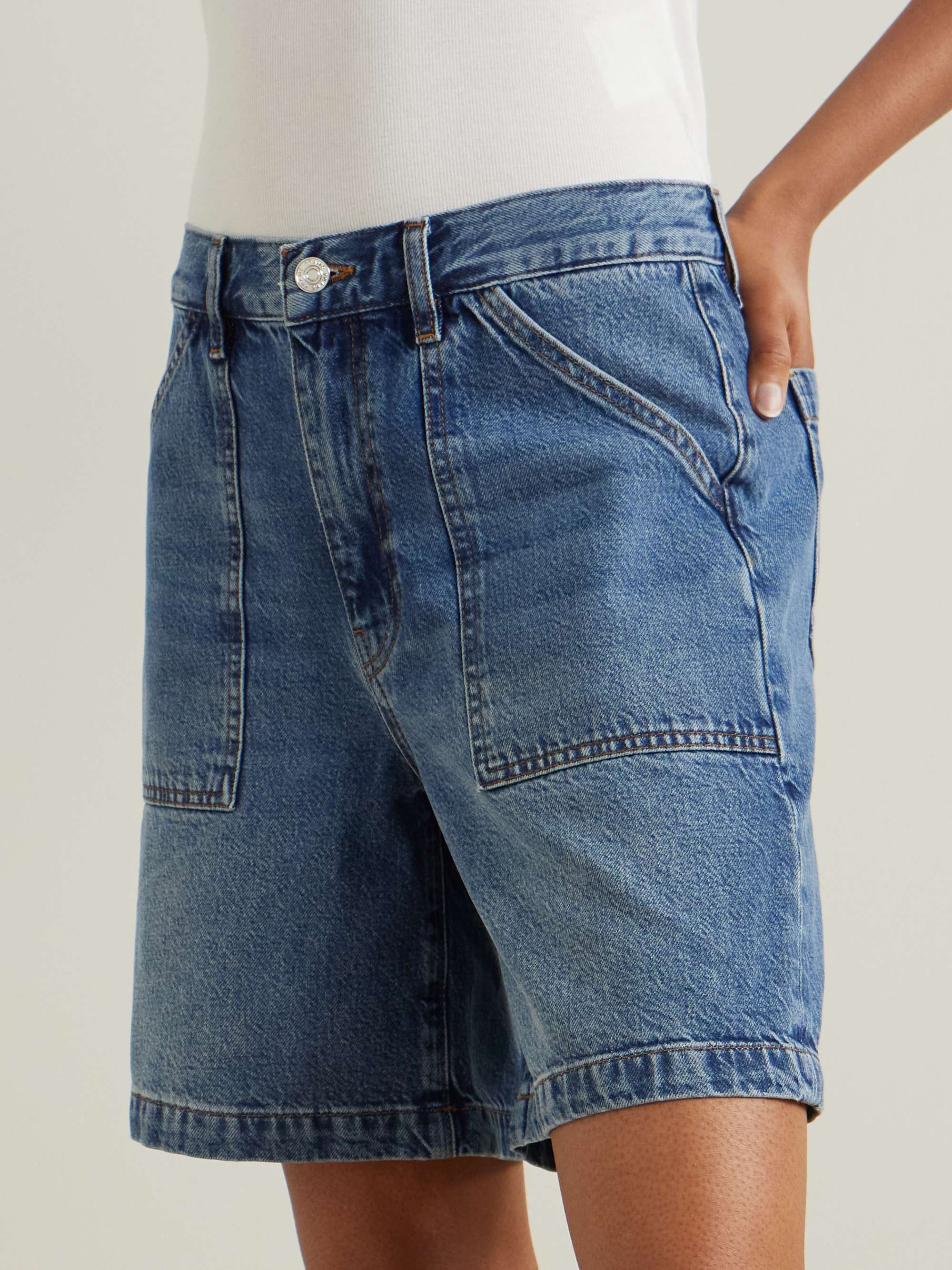 The Utility organic denim shorts view