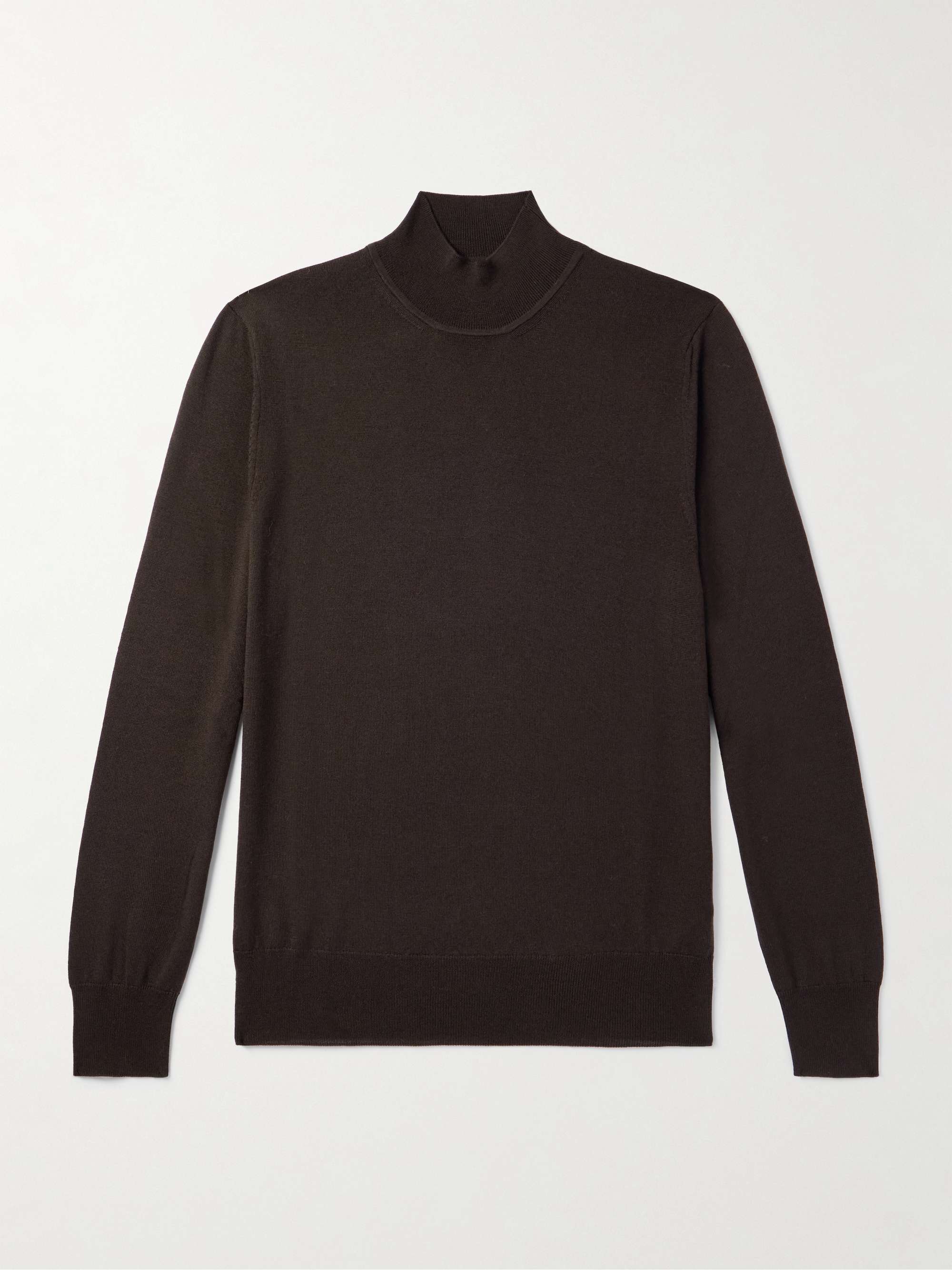 Merino Wool Mock-Neck Sweater view