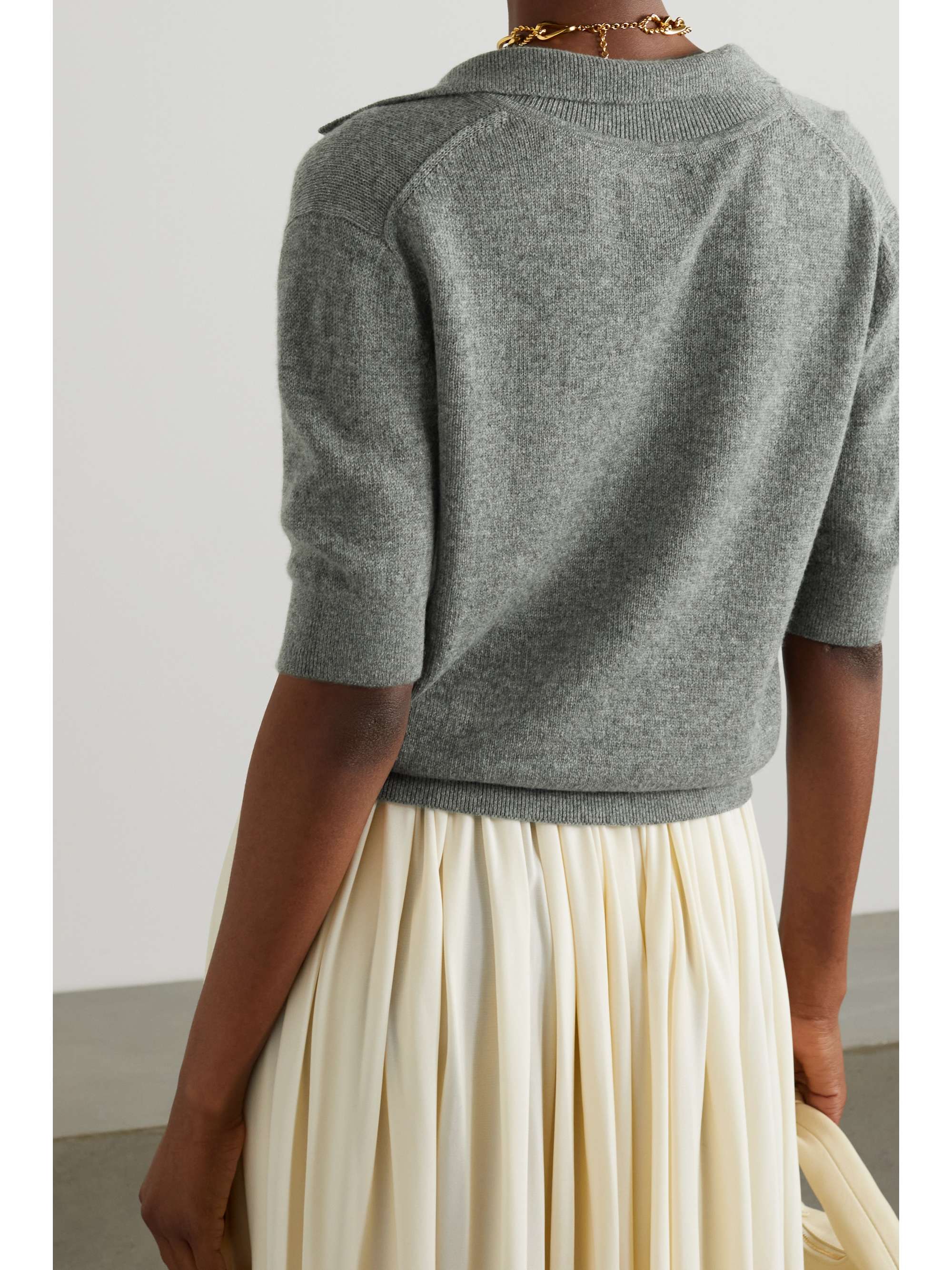 Shrunken Jo cashmere-blend polo shirt view