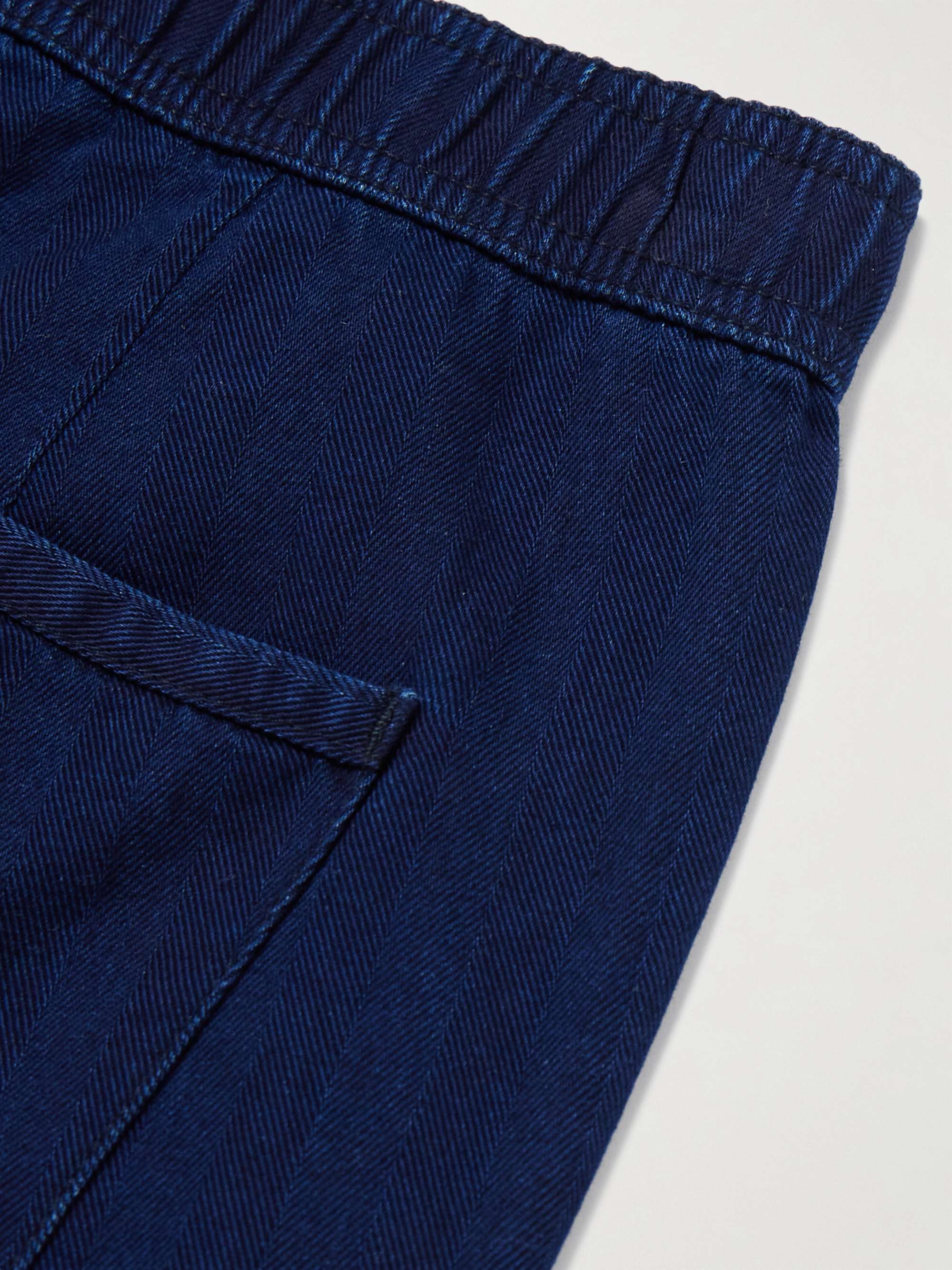 Osborne Straight-Leg Herringbone Cotton Shorts view