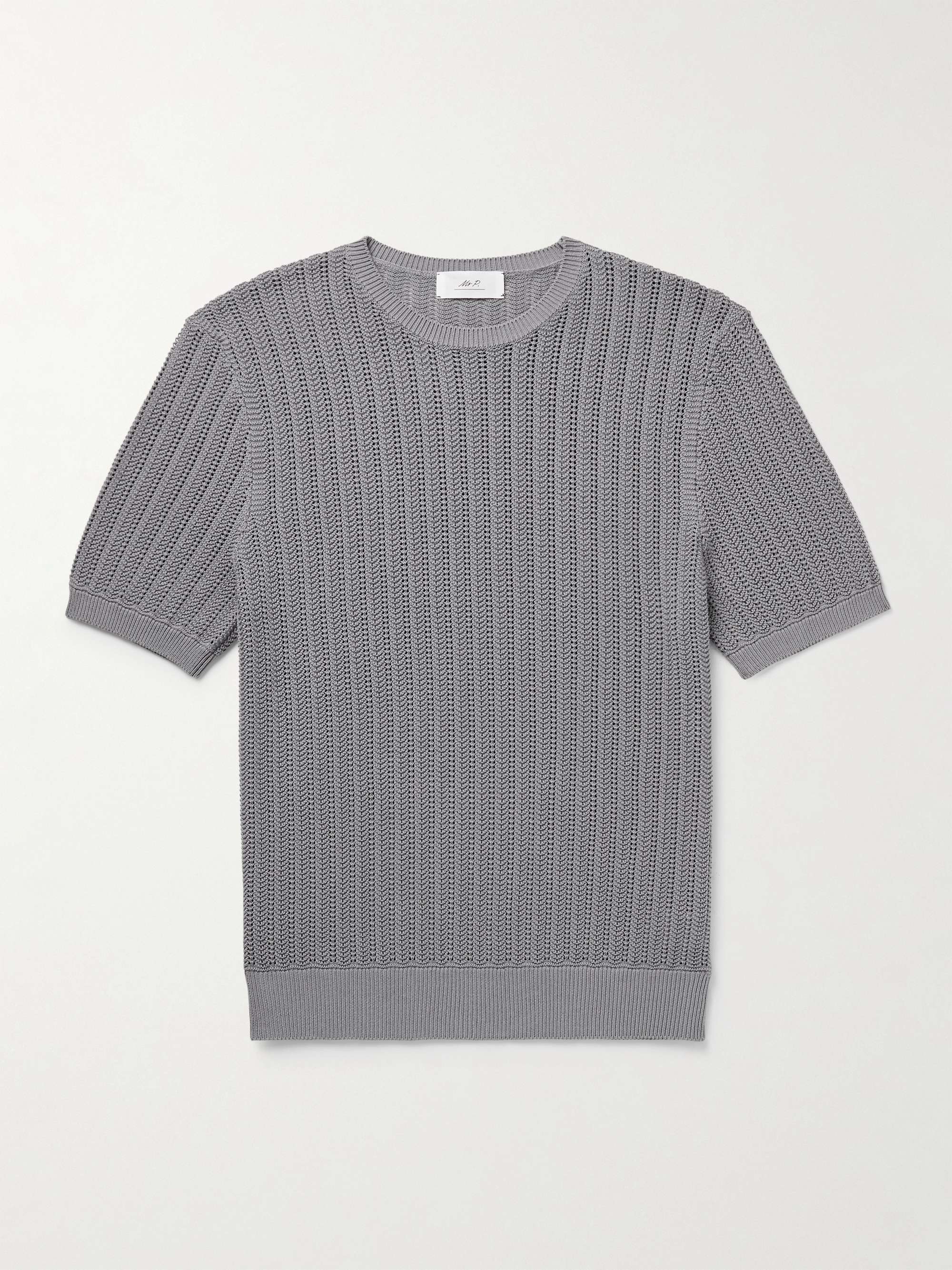 Pointelle-Knit Organic Cotton T-Shirt view