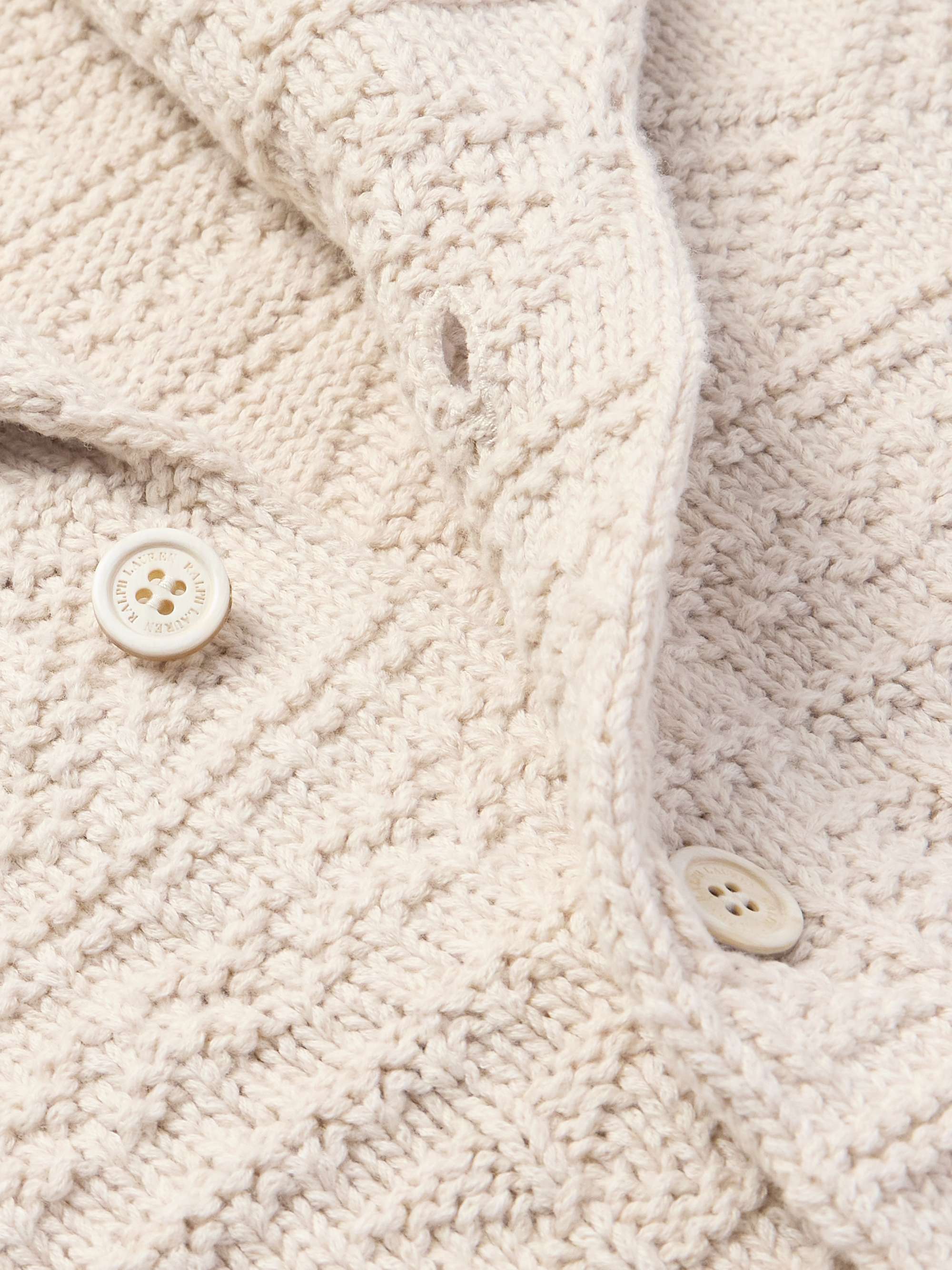 Shawl-Collar Textured Cotton and Wool-Blend Cardigan view