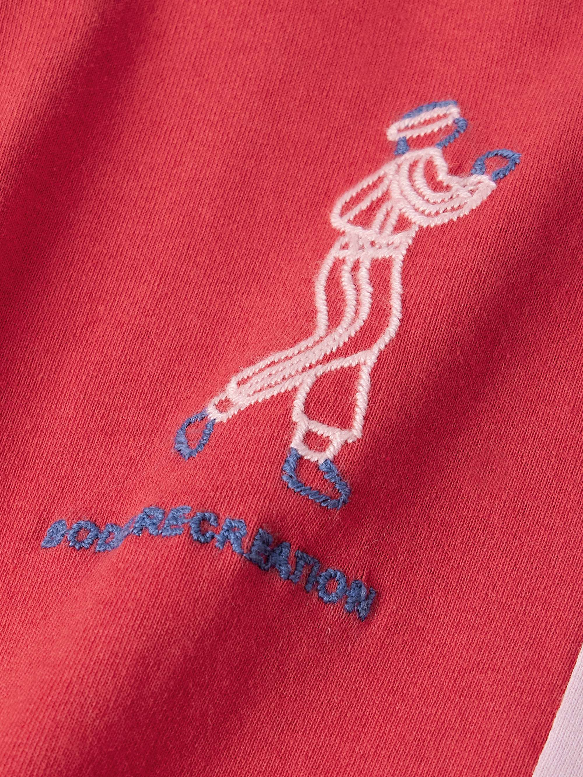 Embroidered Striped Cotton-Jersey T-Shirt view