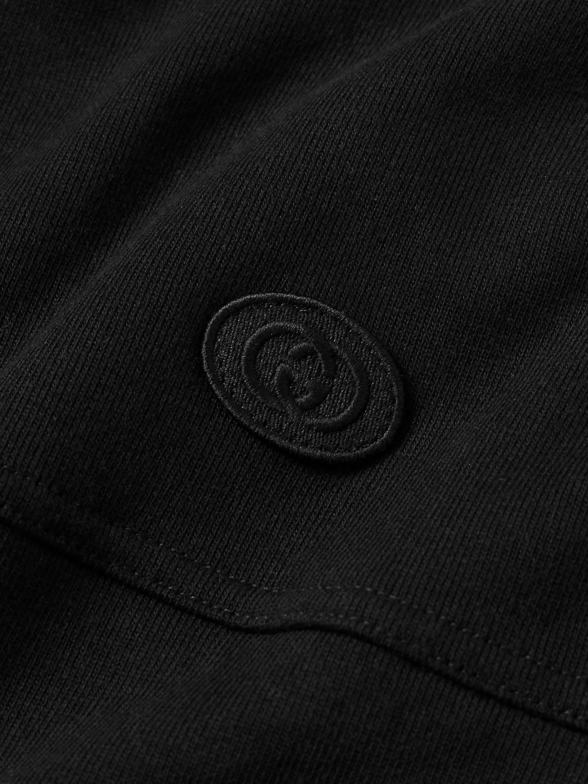 Shell and Webbing-Trimmed Cotton-Jersey Zip-Up Hoodie view
