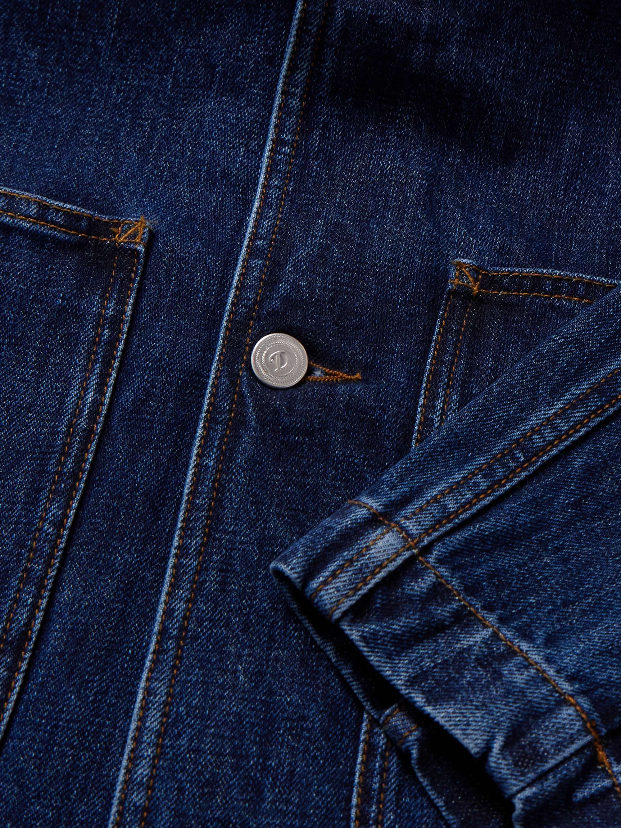 Corduroy-Trimmed Indigo-Dyed Denim Chore Jacket view