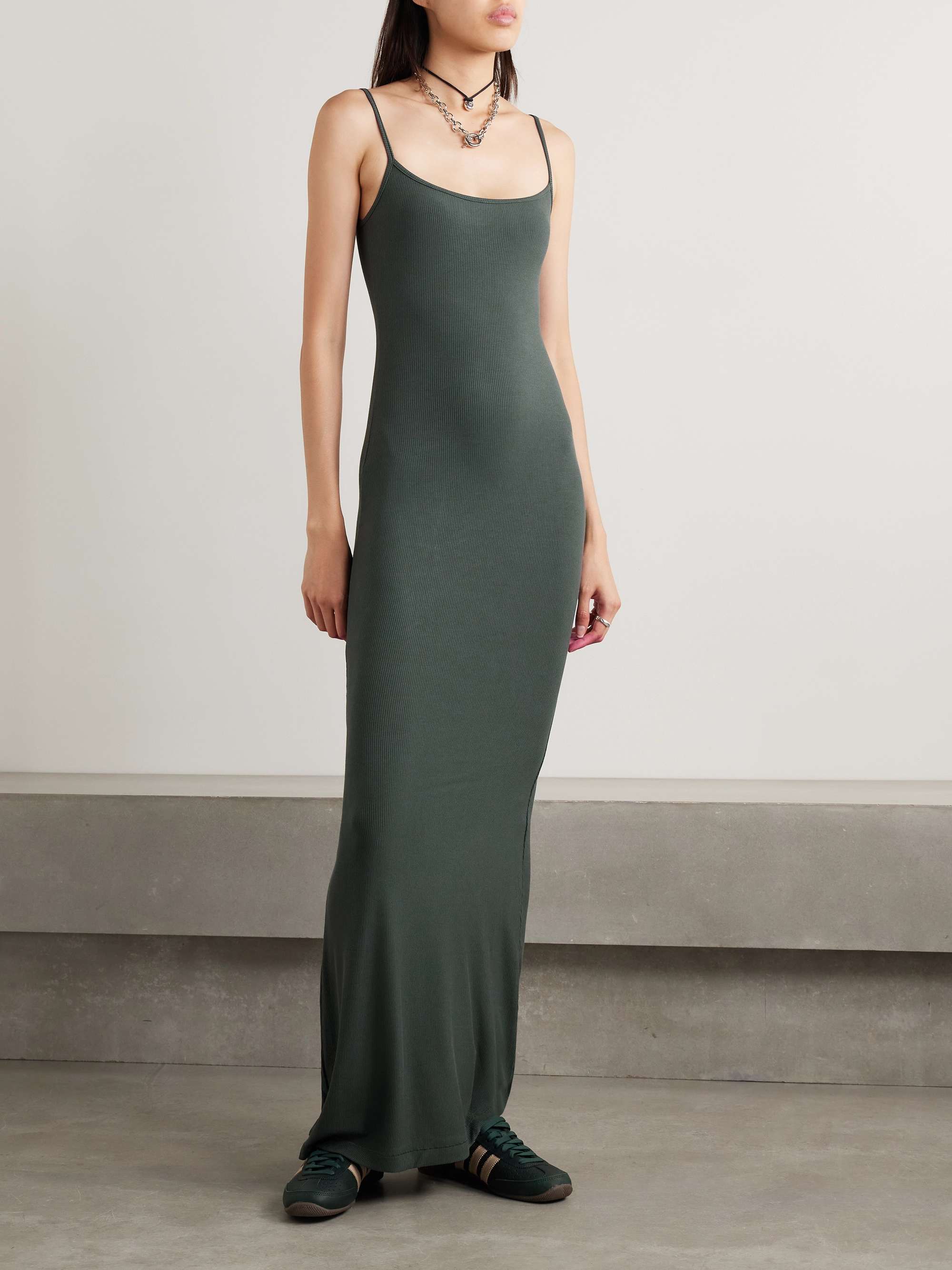 Soft Lounge Ribbed Long stretch-modal slip dress view