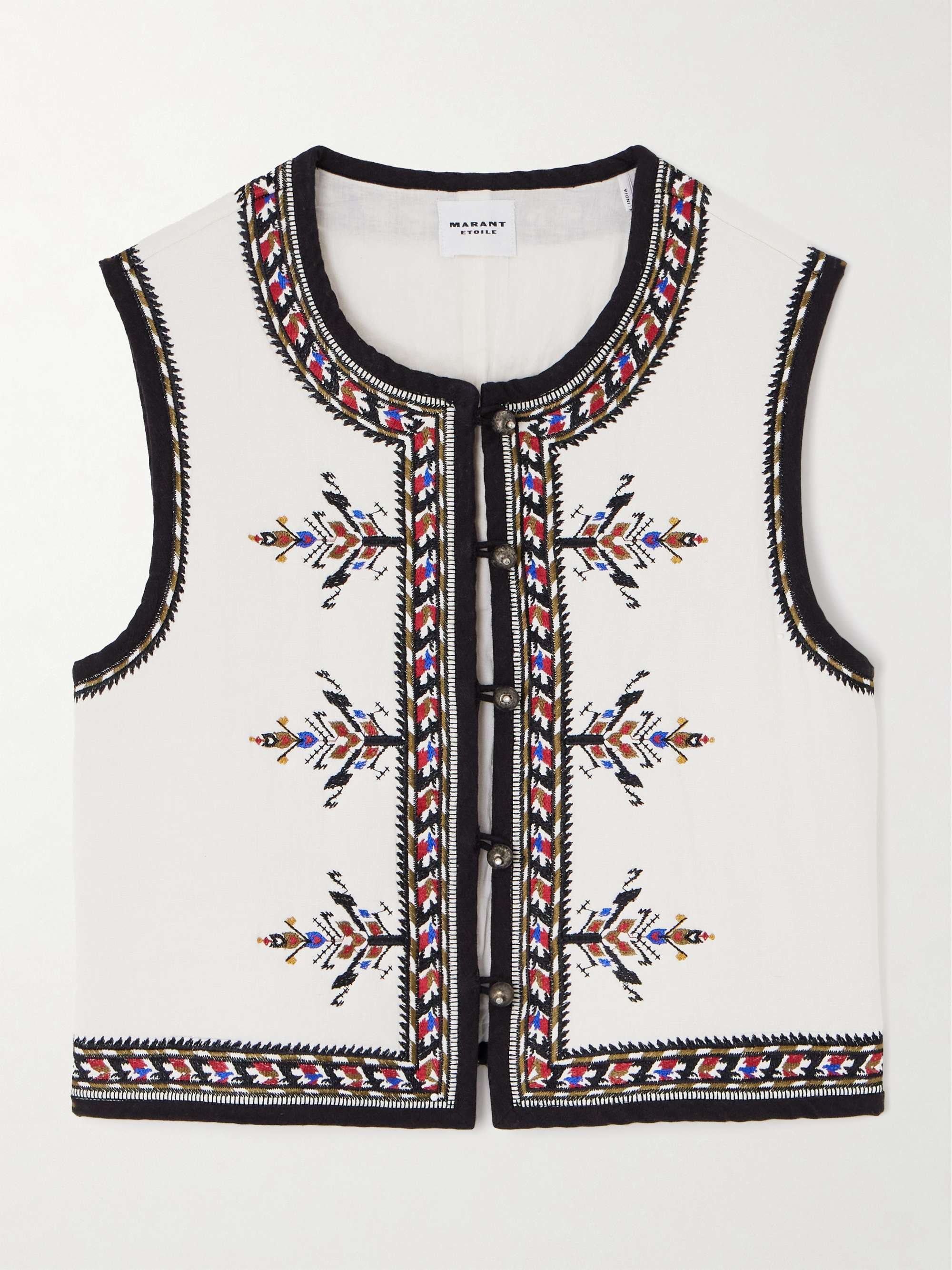 Padded embroidered woven vest view