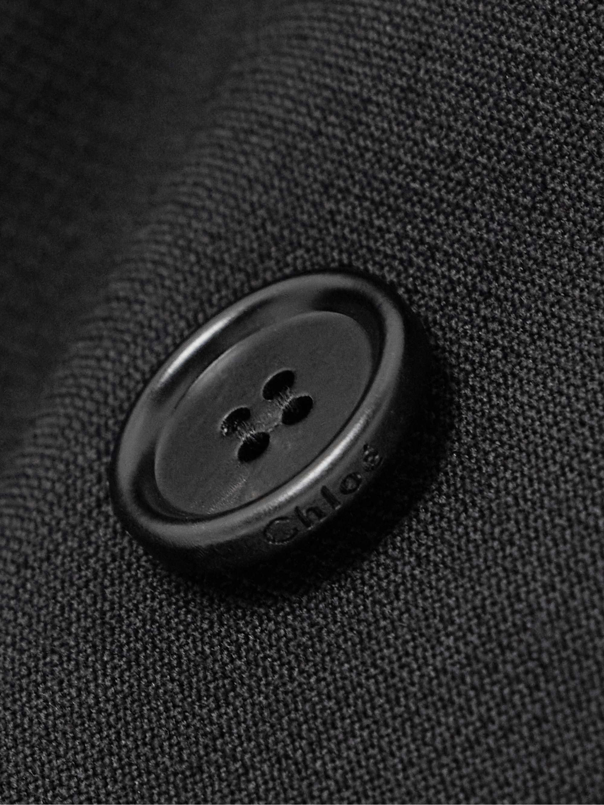 Double-breasted wool-crepe coat view