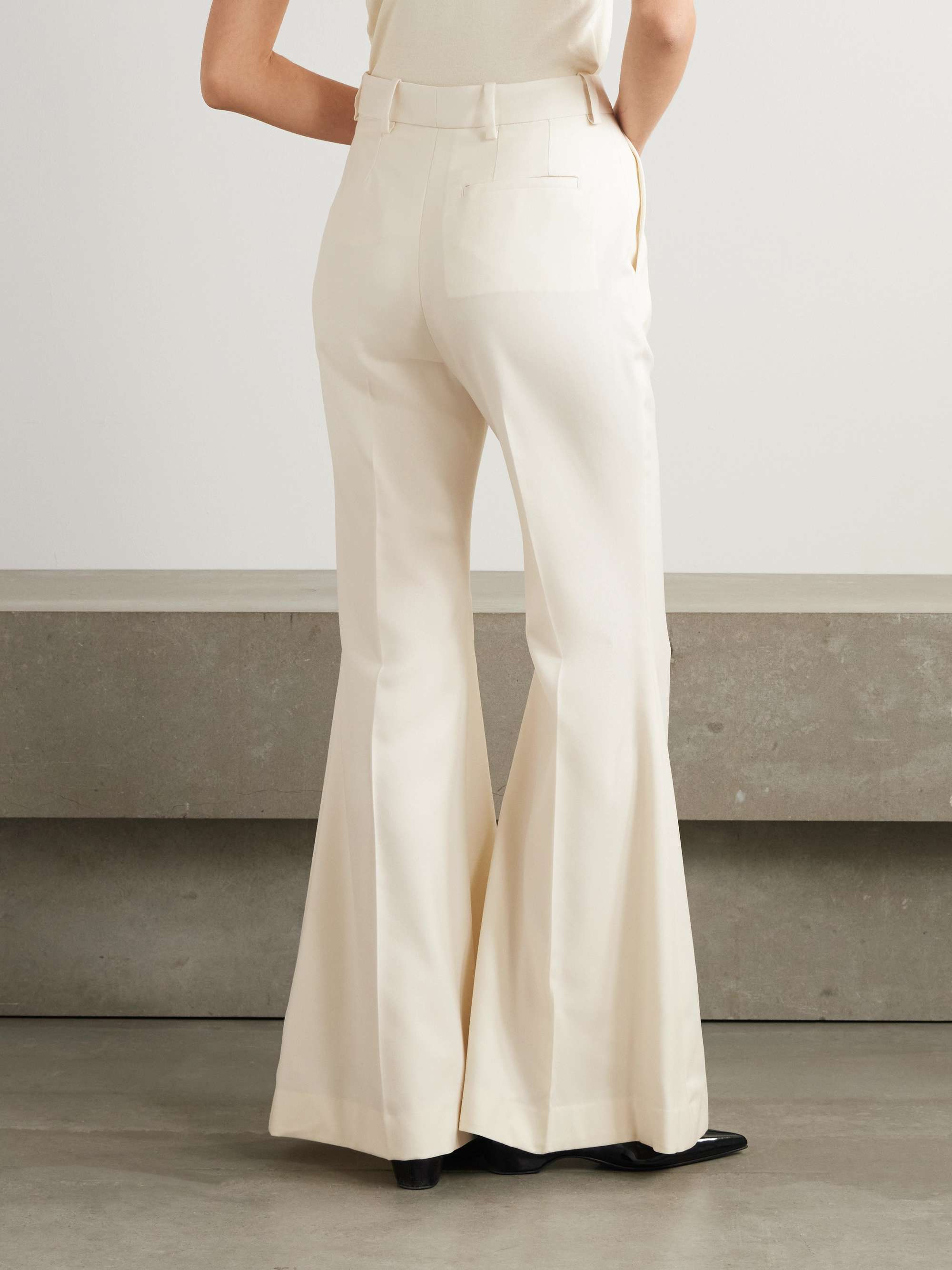 Wool-gabardine flared pants view