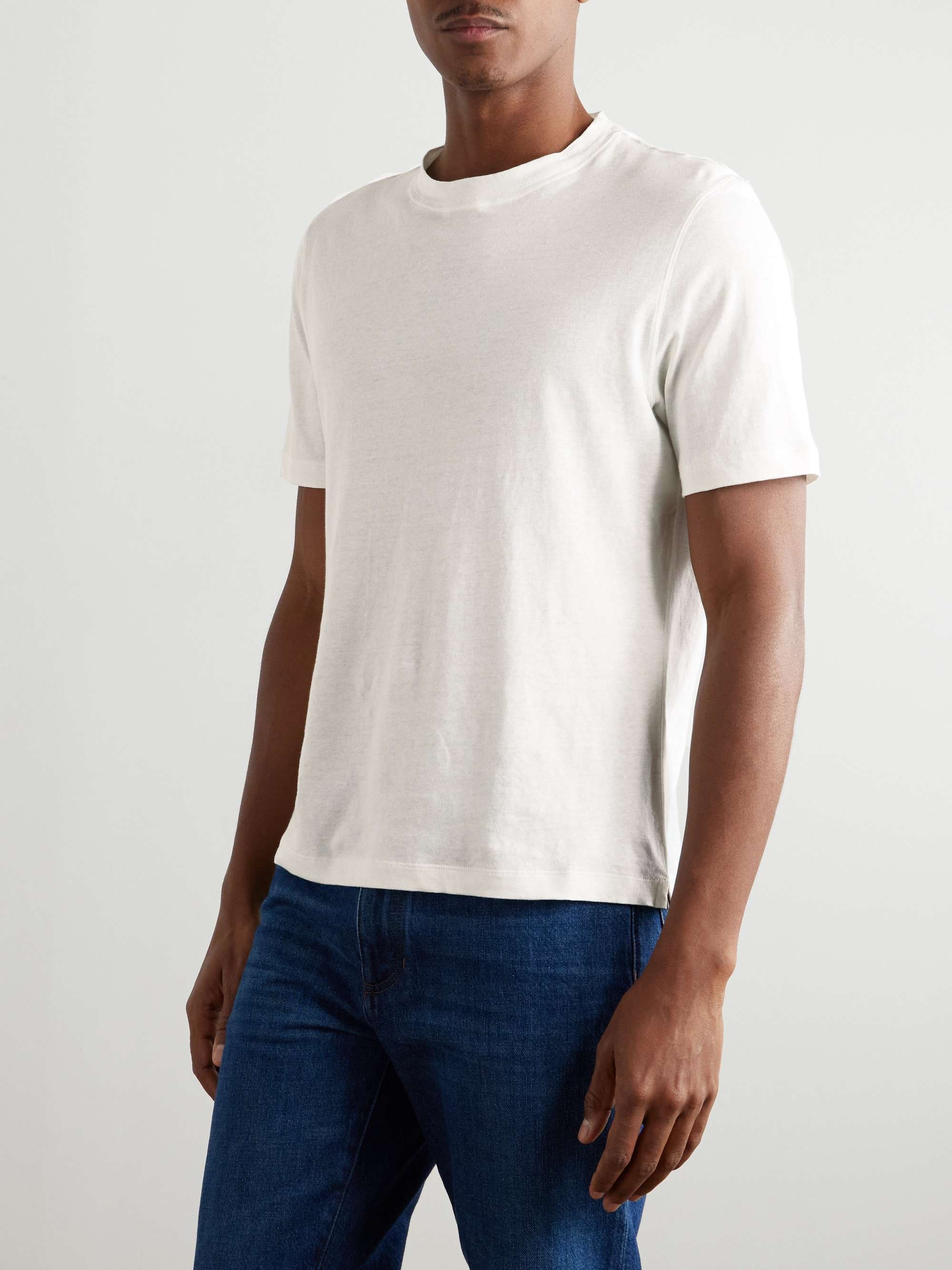Linen and Cotton-Blend Jersey T-Shirt view