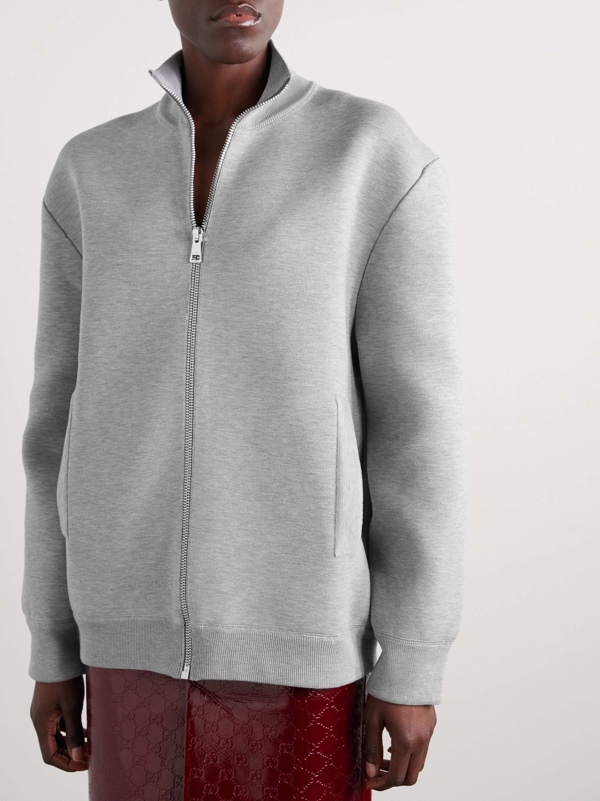 Debossed jersey cardigan view