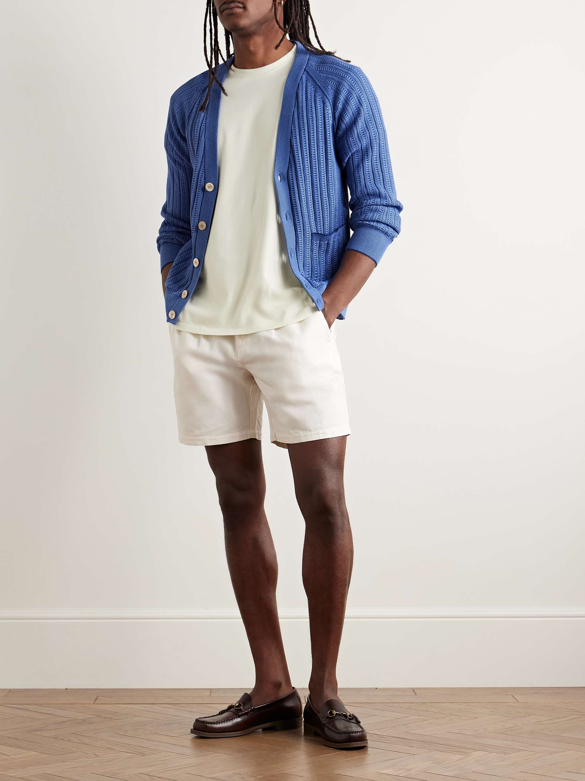 Slim-Fit Ribbed Cotton Cardigan view