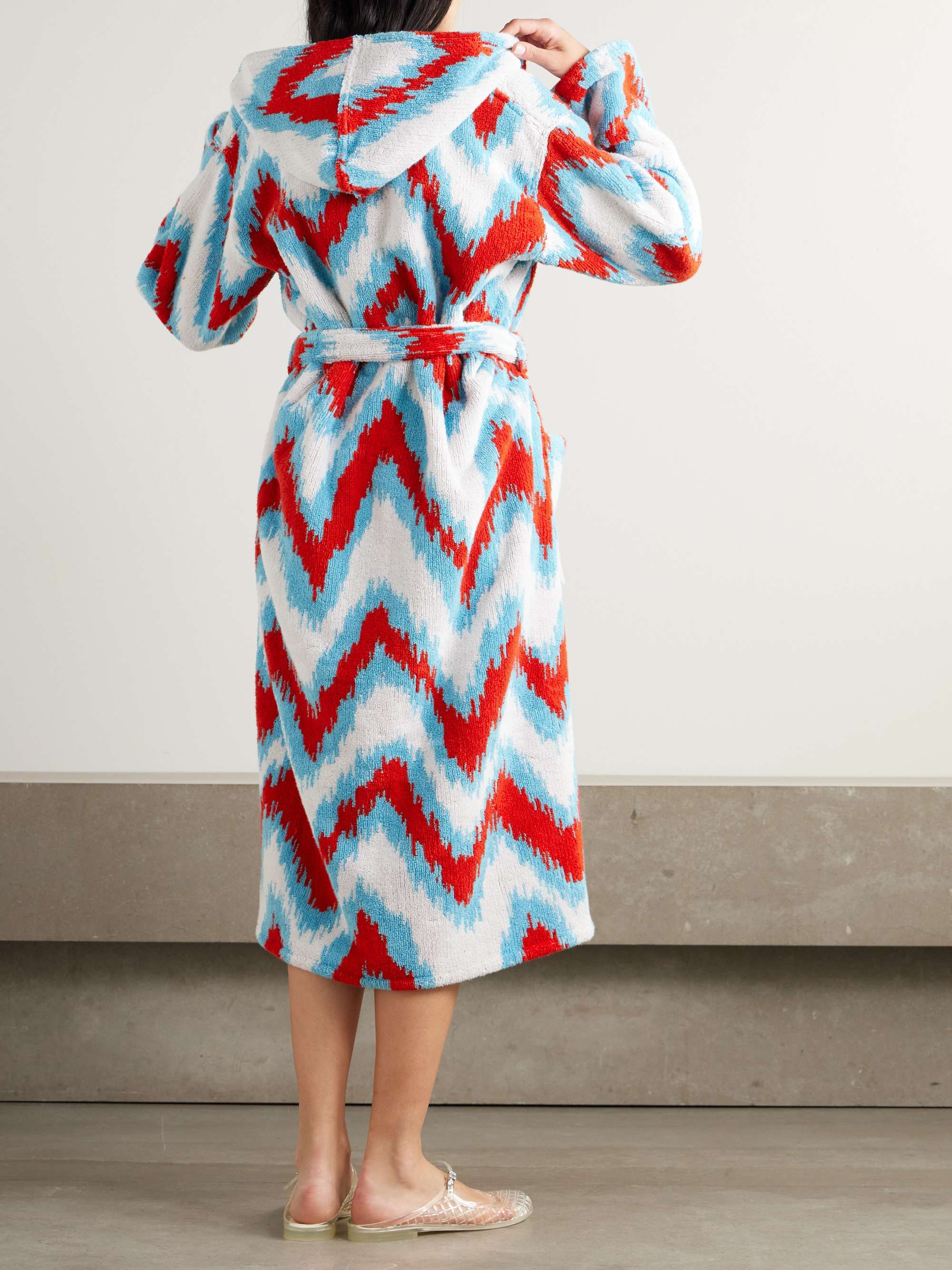 Belted striped cotton-terry robe view