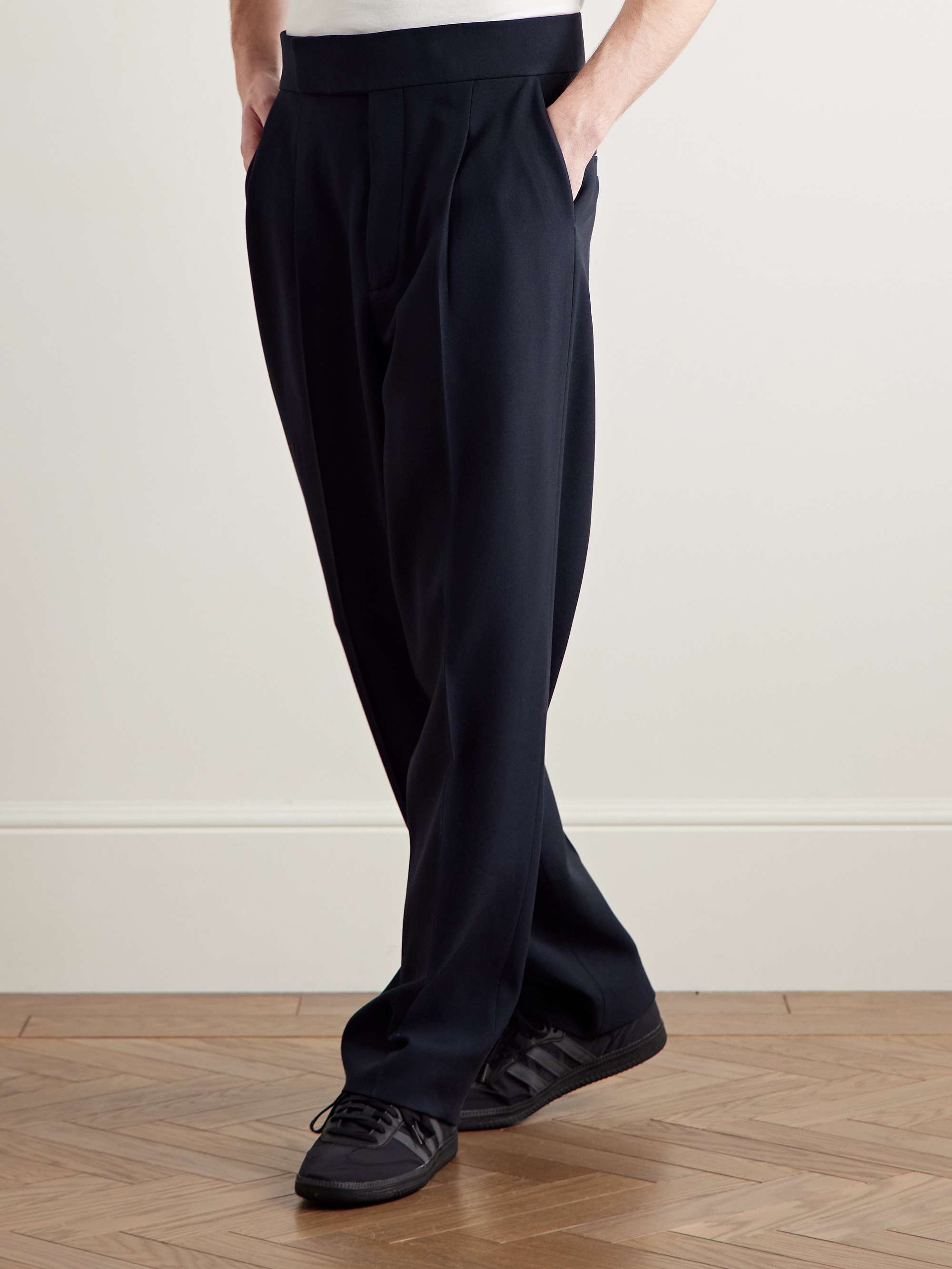 Eternal Wide-Leg Pleated Virgin Wool Trousers view