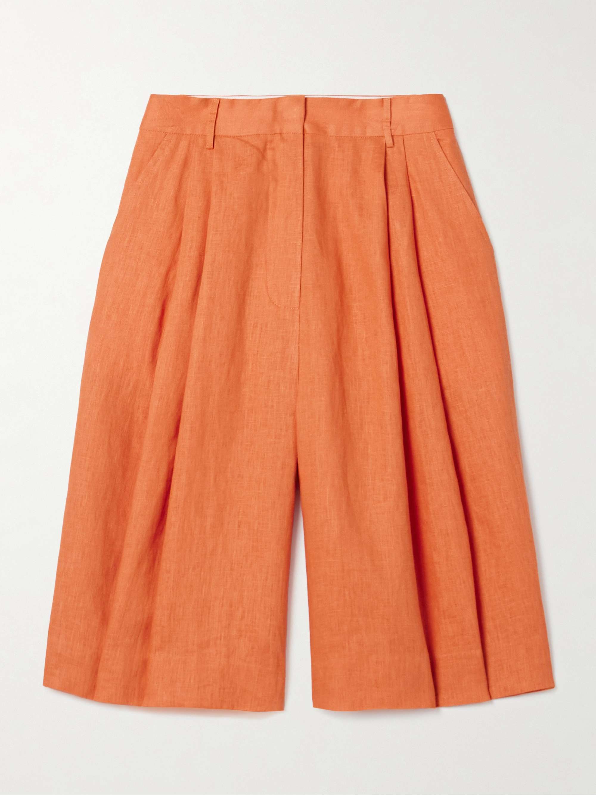 Cruz pleated linen shorts view
