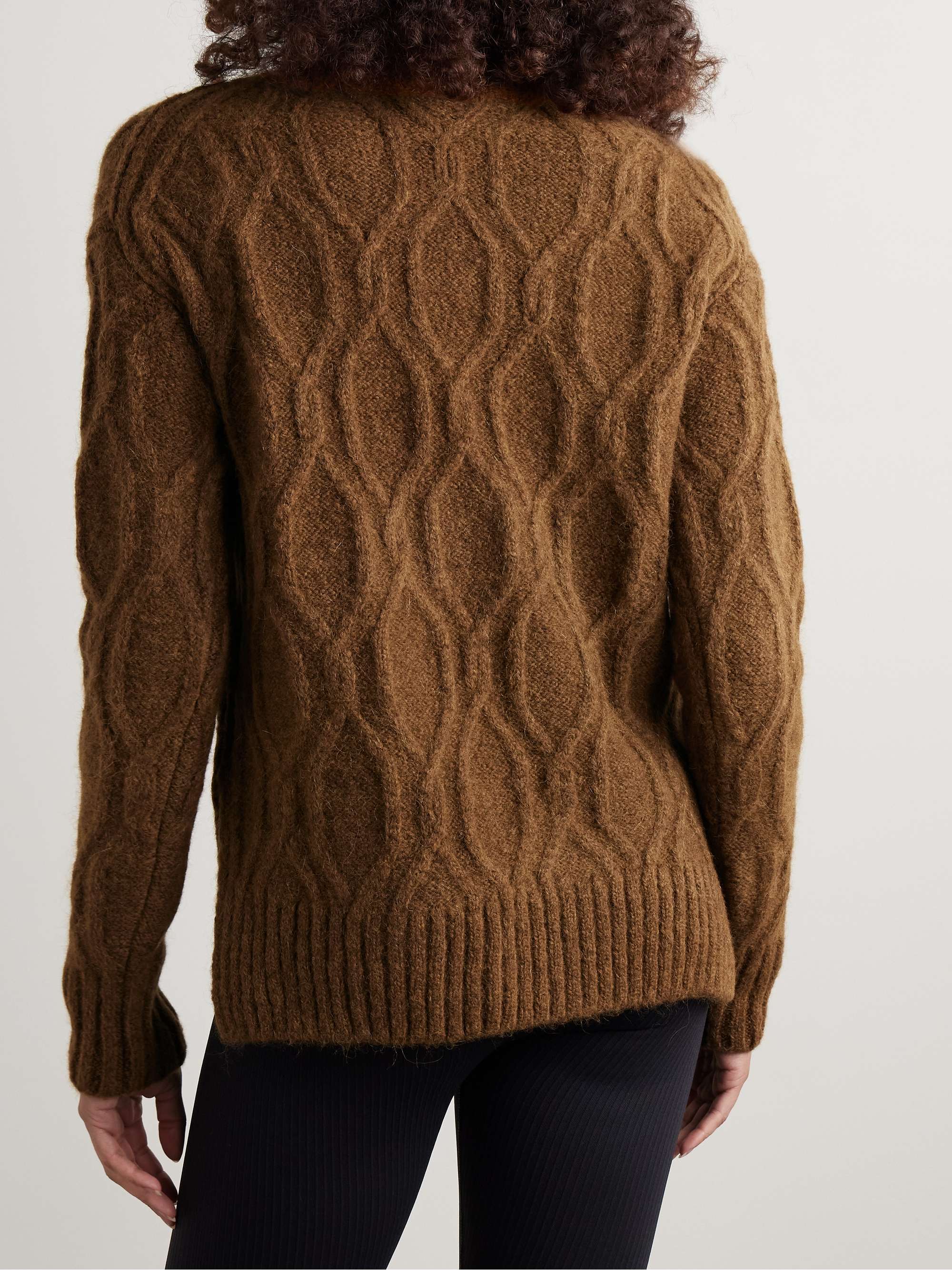 Troyer cable-knit wool-blend sweater view