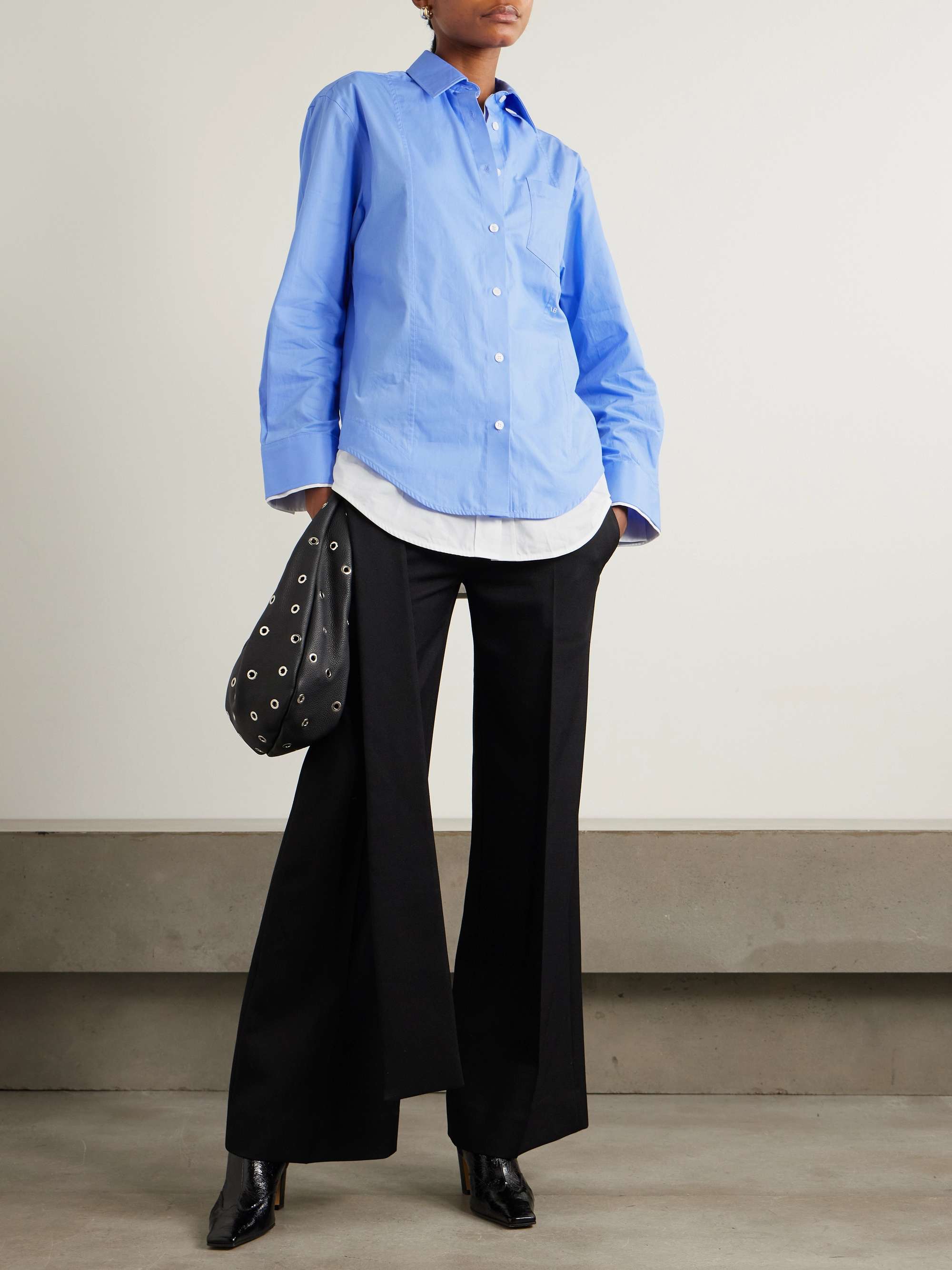 Layered cotton-poplin shirt view