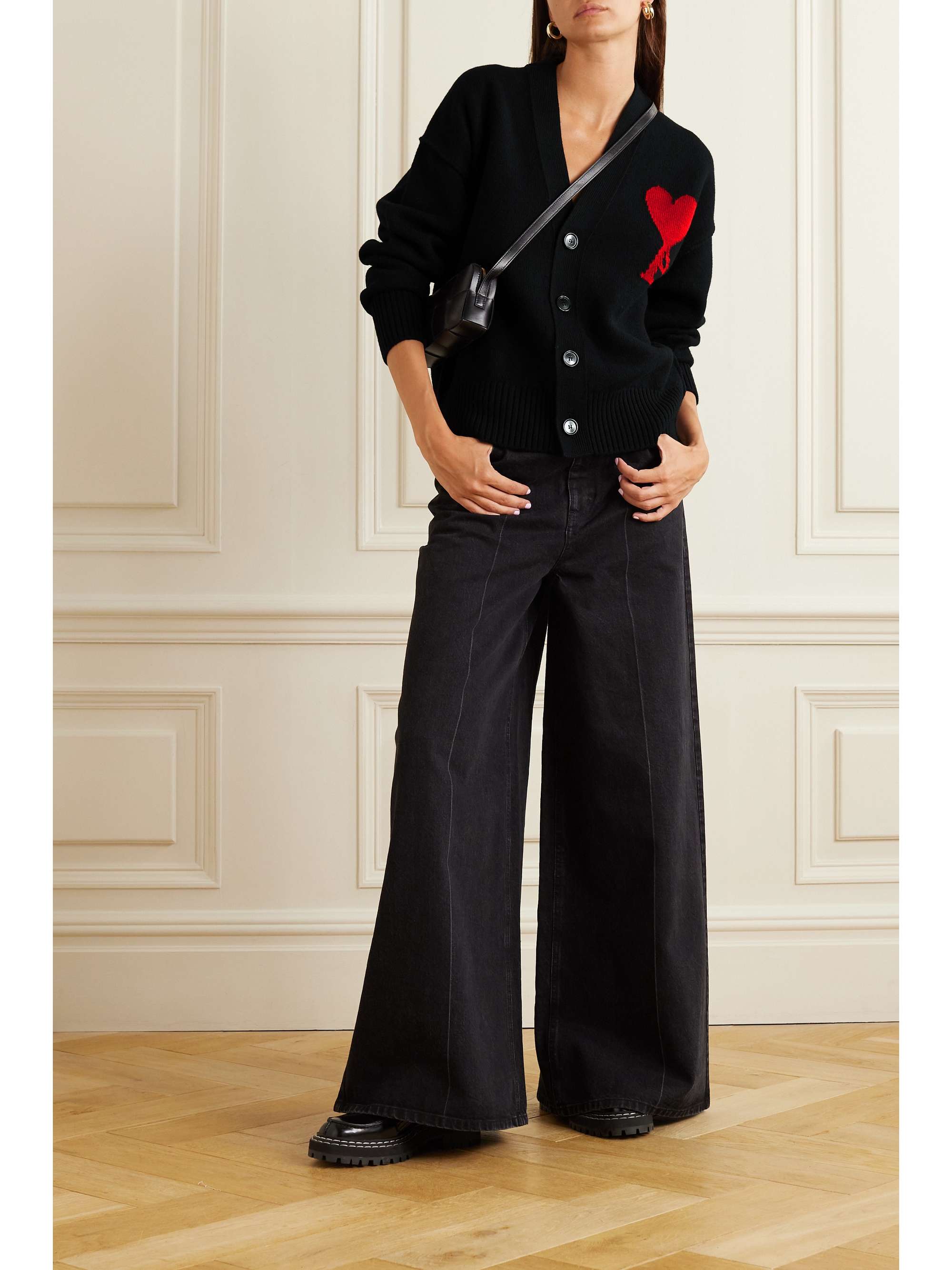 + NET SUSTAIN ADC intarsia merino wool cardigan view