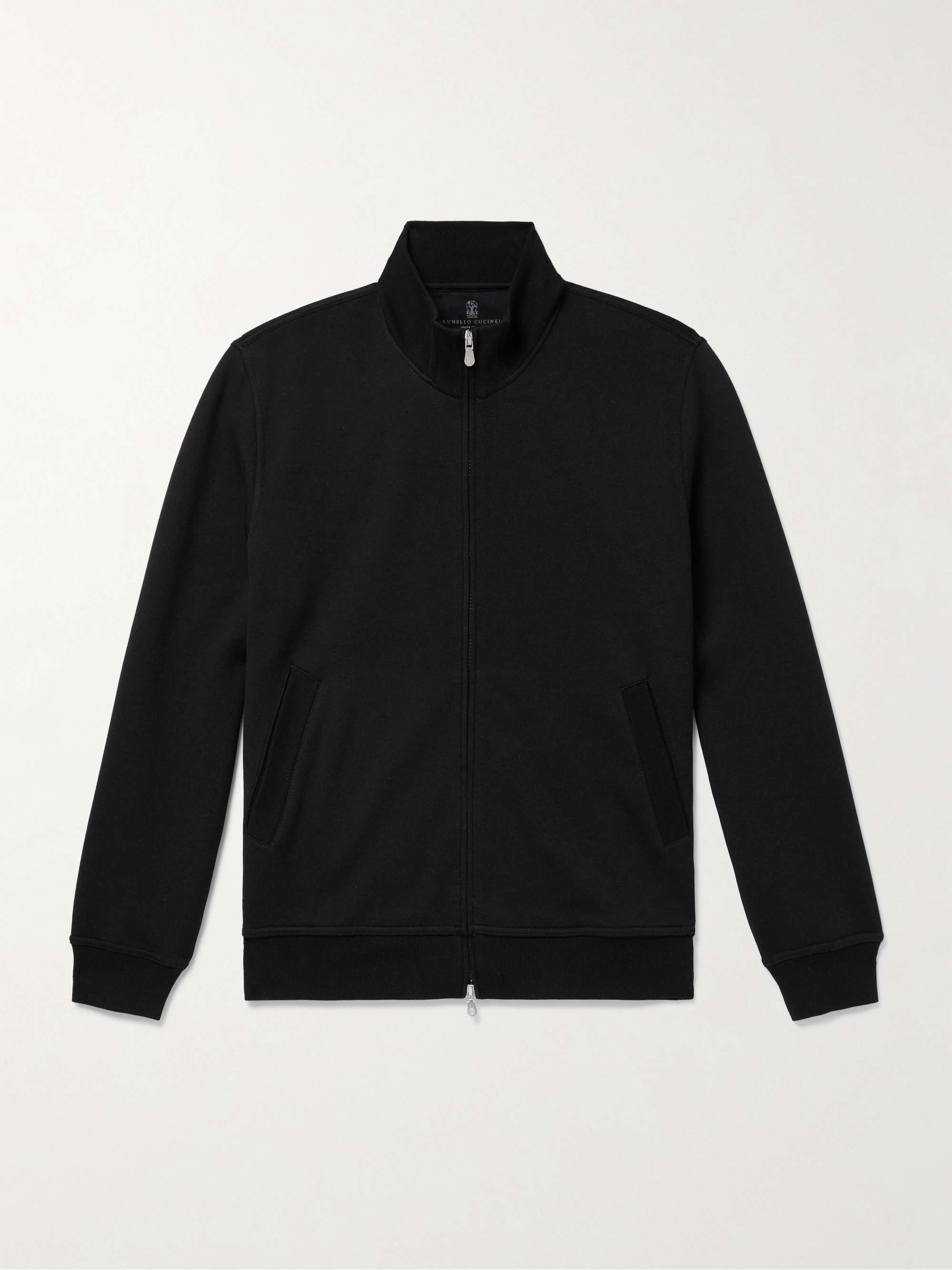 Cotton-Blend Jersey Zip-Up Sweatshirt view