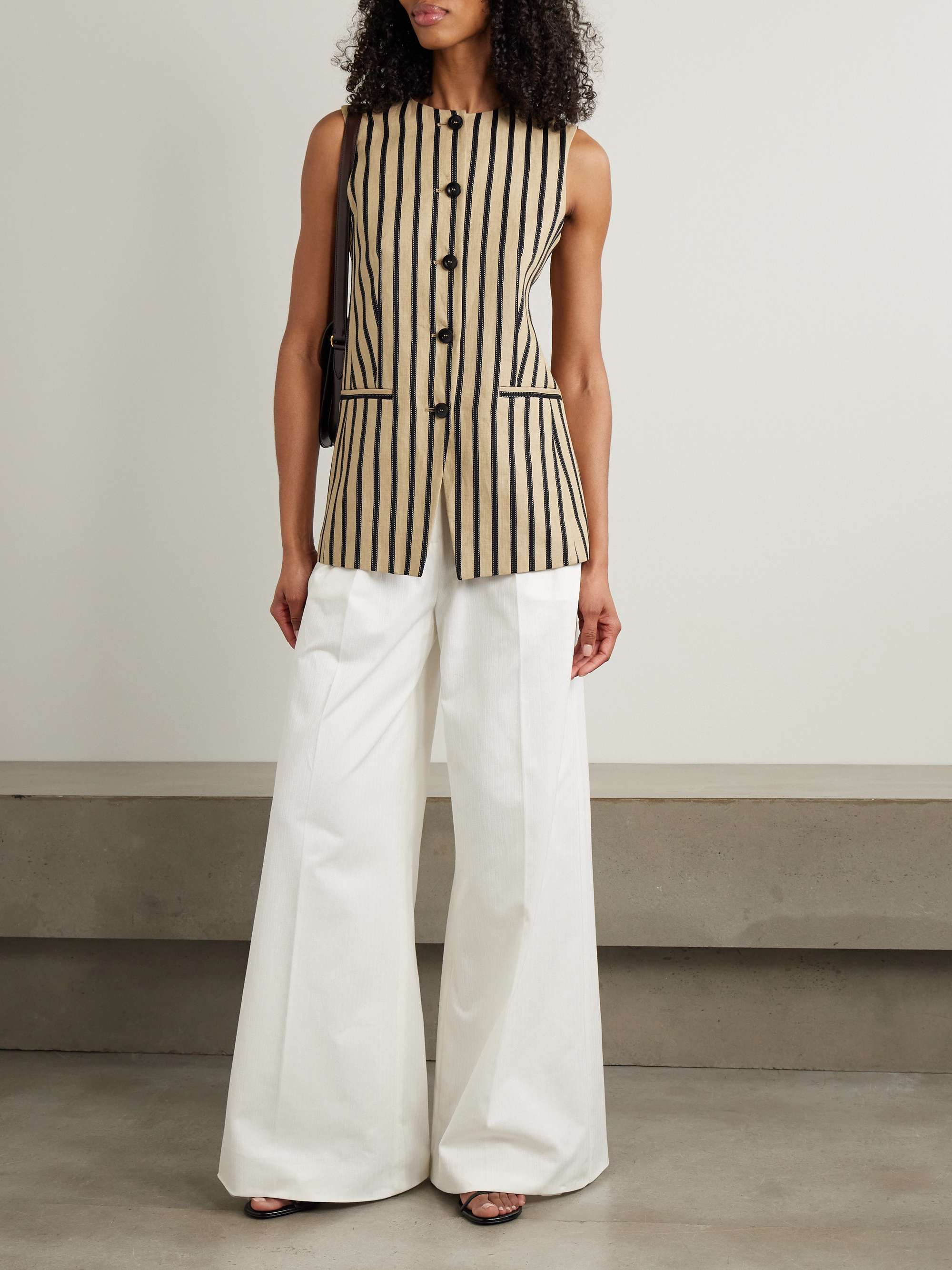 Rodeo striped linen-blend vest view