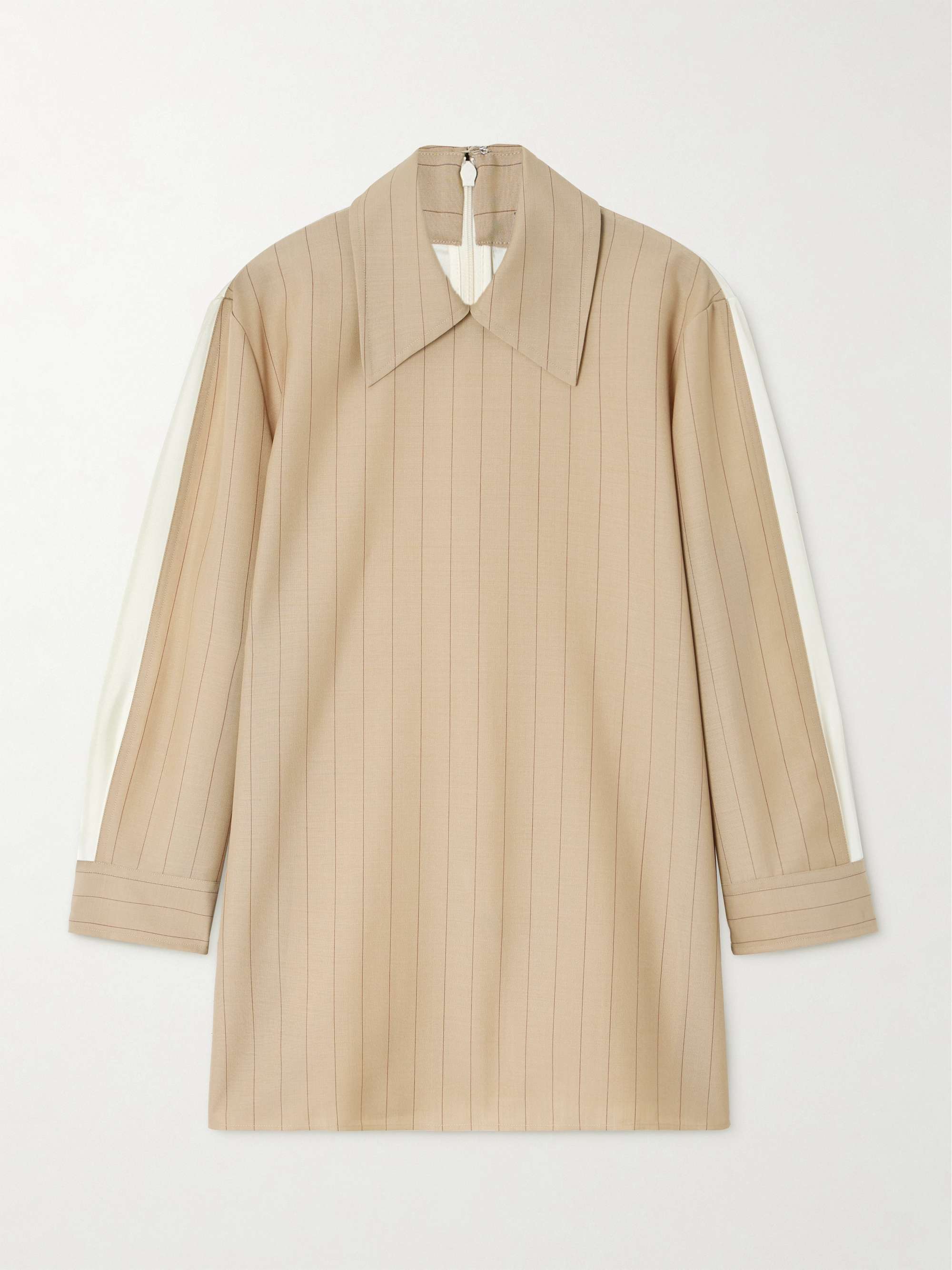Pinstriped wool and mohair-blend blouse view
