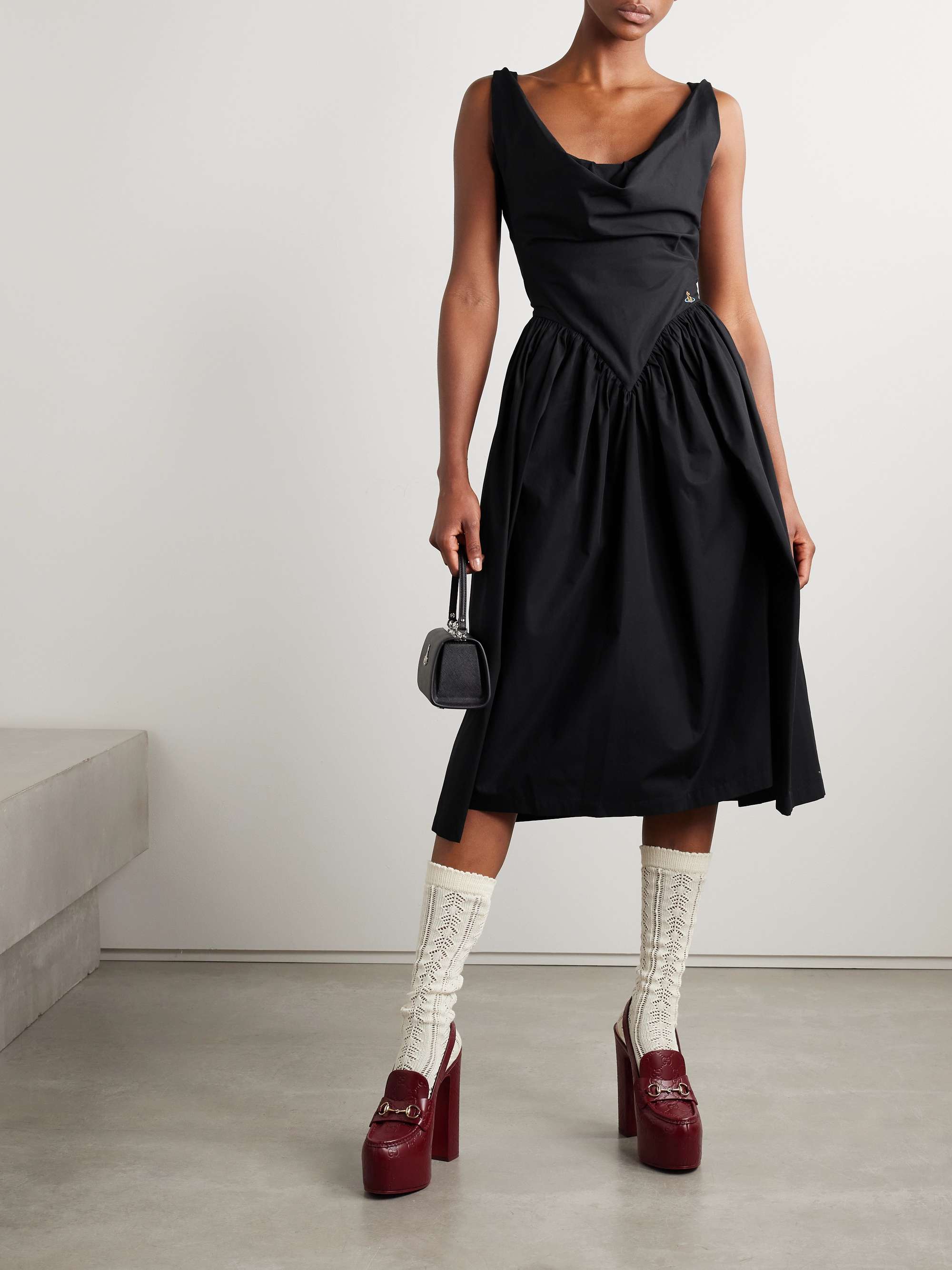 Sunday gathered cotton-poplin midi dress view