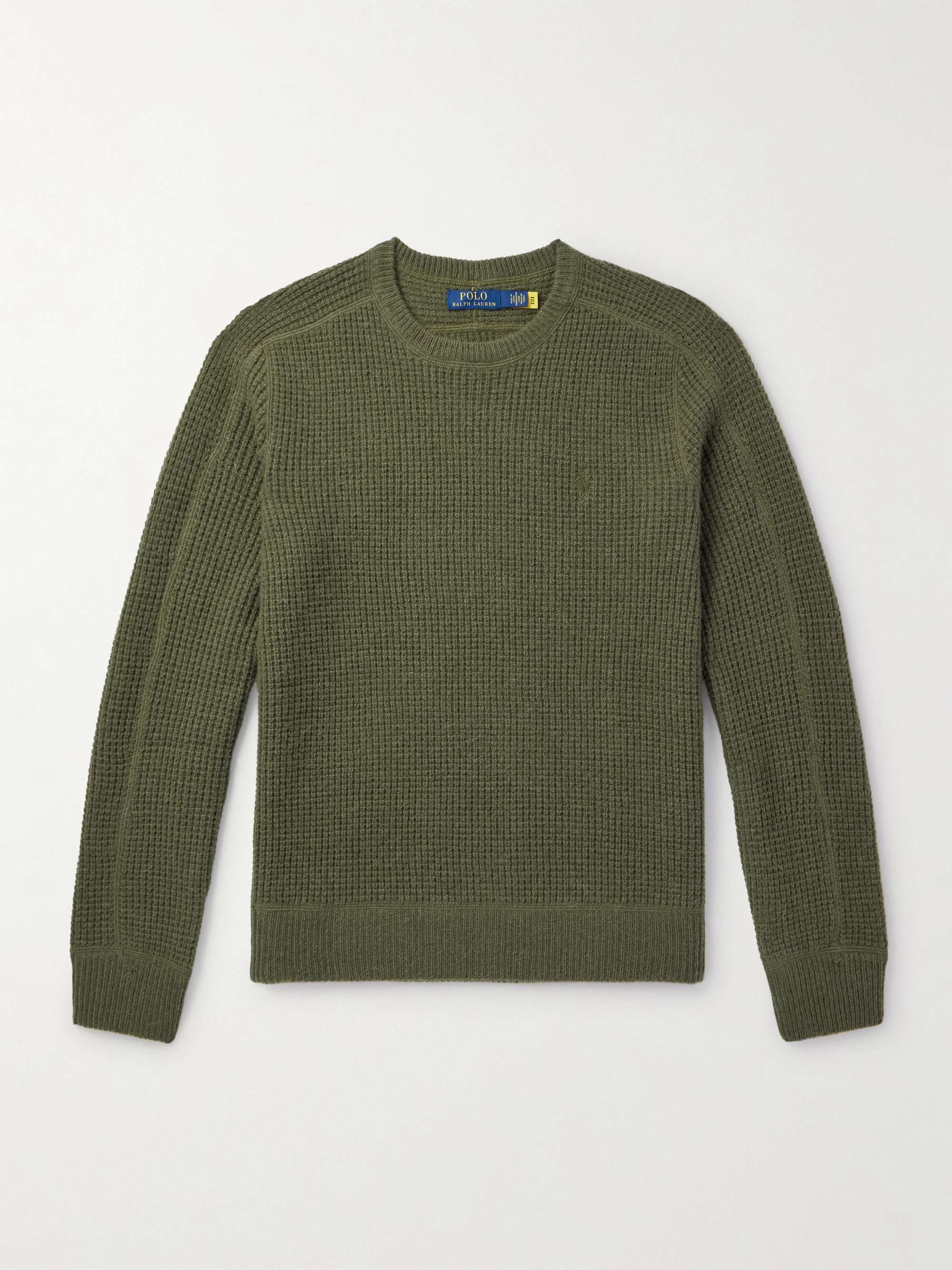 Waffle-Knit Wool and Alpaca-Blend Sweater view