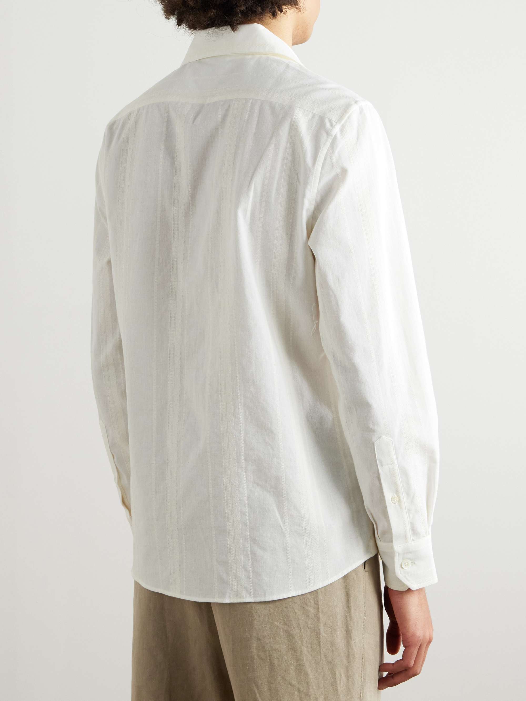 Striped Embroidered Cotton Shirt view