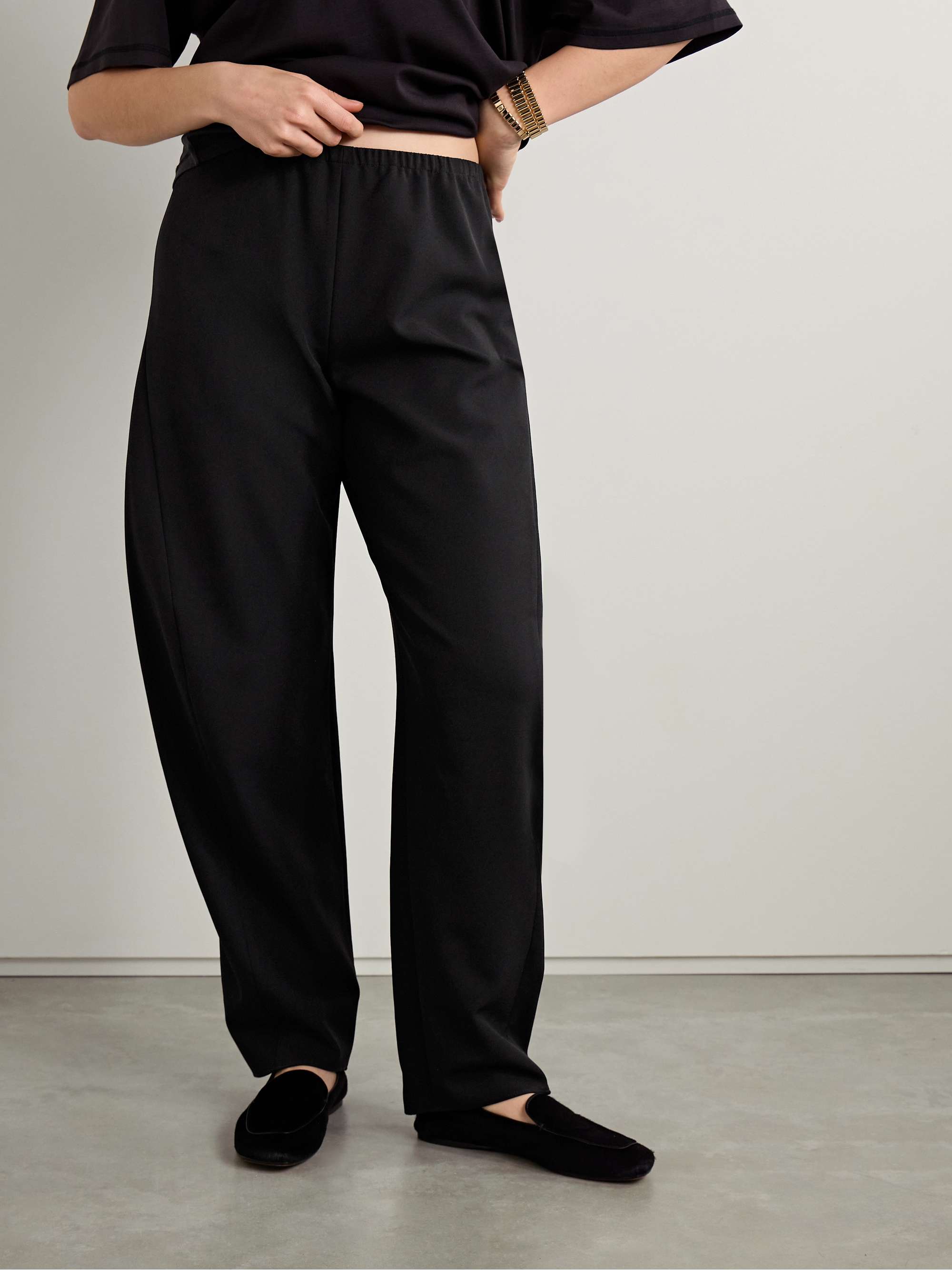 Colby recycled-crepe barrel-leg pants view