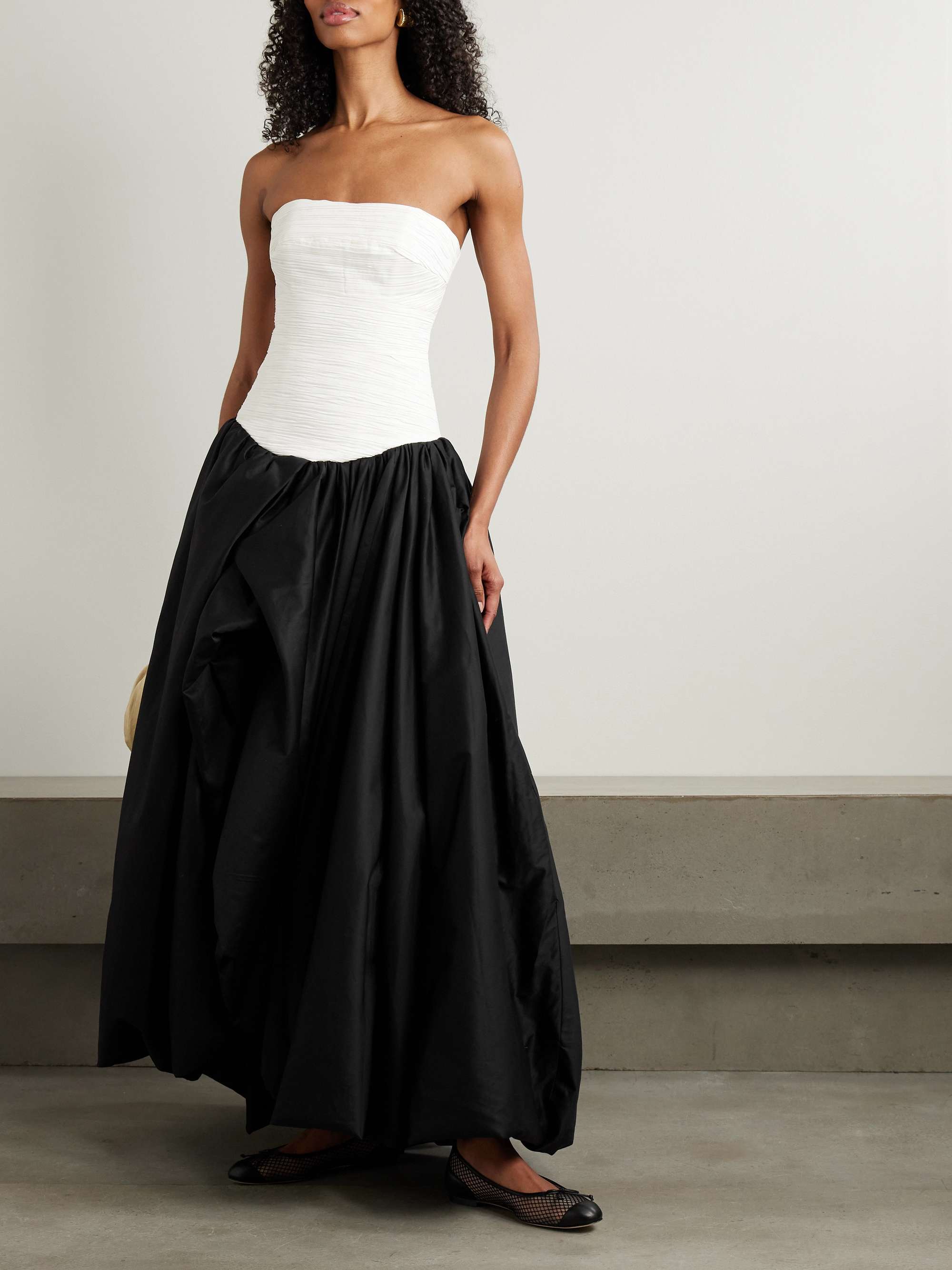 Violette strapless ruched cotton-poplin gown view